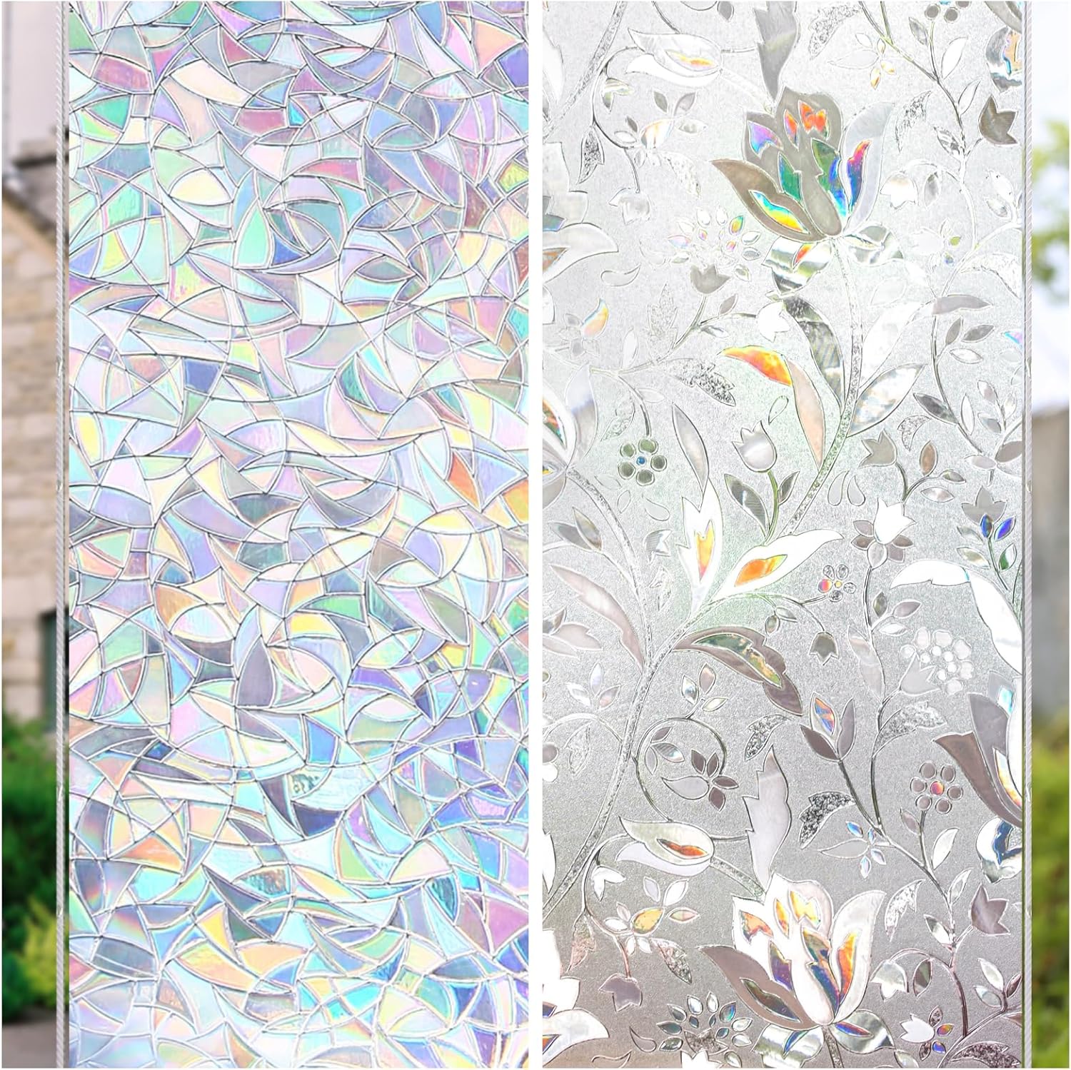 CottonColors Window Privacy Film 35"x78" Window Film Decorative Static Cling Suncatcher Window Film 3D Decals Window Clings for Glass Windows