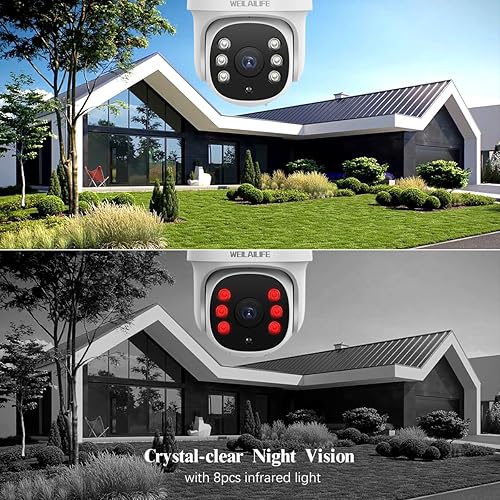 Miniatura 7 de WEILAILIFE Zoom digital de 360 PT, audio bidireccionalSistema de cámara de seguridad inalámbrica para exteriores, cámaras de seguridad PTZ para