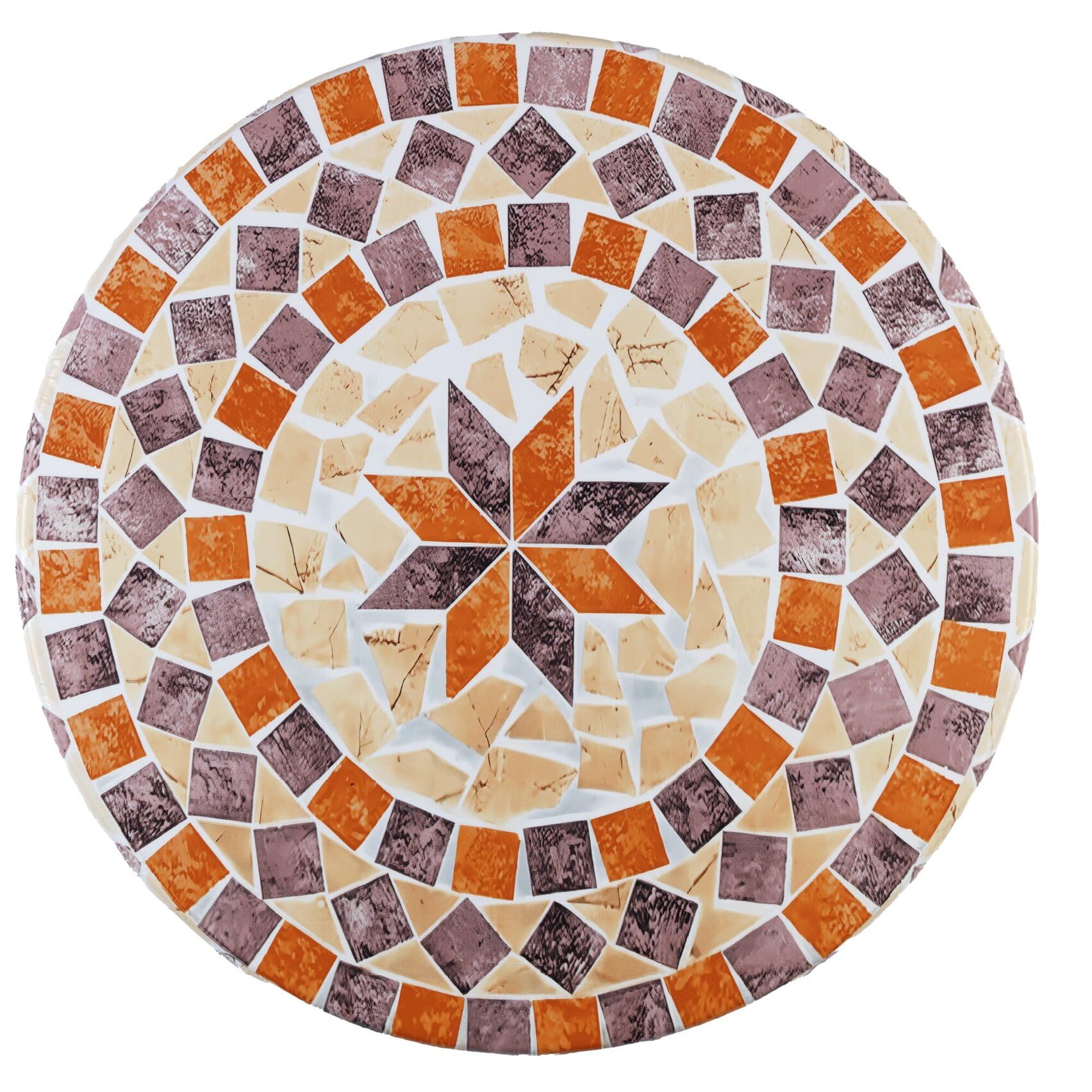 Maximex Mantel redondo con borde elástico, Ø 70 - 86 cm, motivo mediterráneo, mantel lavable y ajustable, resistente a la intemperie y a los rayos UV, para jardín, balcón y camping, plástico