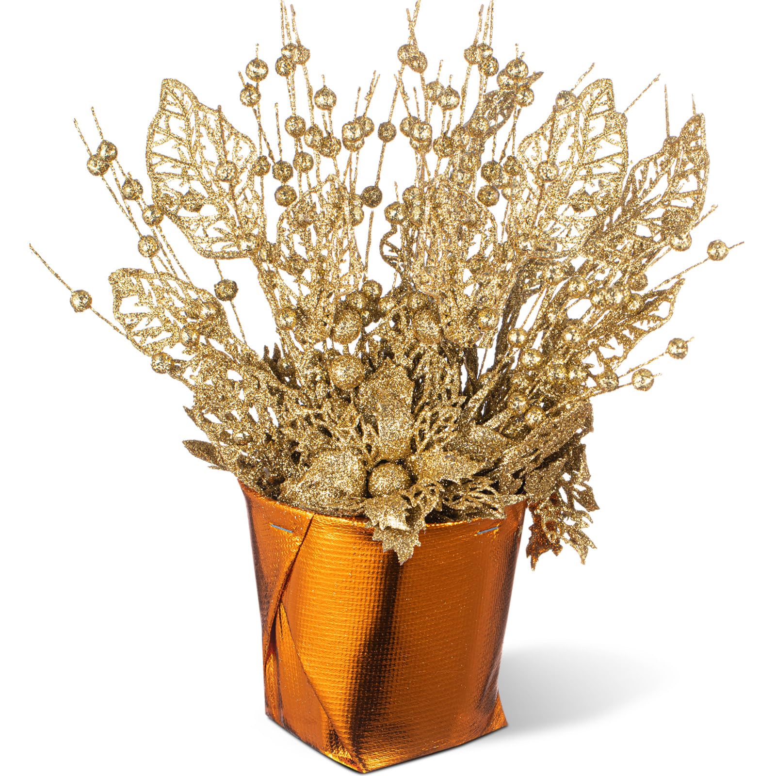 12 Inch Small Tabletop Christmas Tree Centerpiece Artificial Mini Tabletop Tree Decorations with Christmas Glitter Berry Stems for Winter Indoor