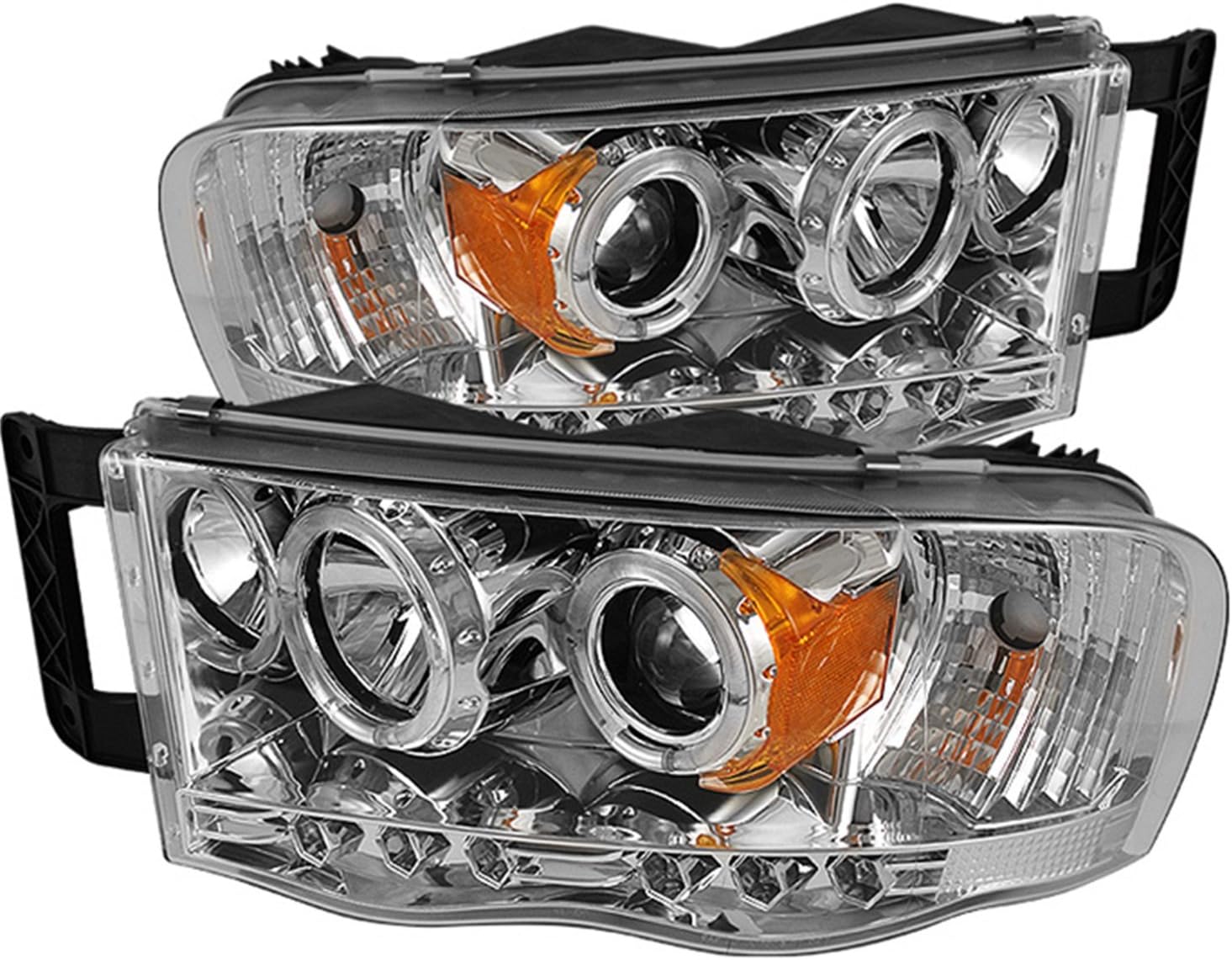 Spyder Auto PRO-YD-DR02-HL-C Dodge Ram 1500/2500/3500 Chrome Halogen LED Projector Headlight