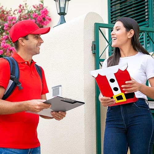 Miniatura 5 de AnyDesign - 100 sobres de polietileno de Navidad de 10 x 13 pulgadas, bolsas de envío con diseño clásico de Papá Noel, bolsas de envío con