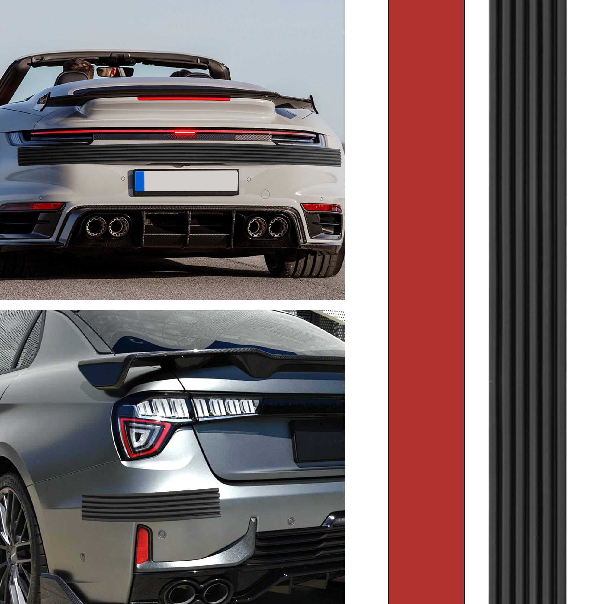 Car Bumper Protector Guard,Wavy Rear Bumper Protector for Anti-Scratch & Anti-Collision,Rear Front Bumper Guard with Strong Adhesive Backing Suitable for SUV,Car,Truck