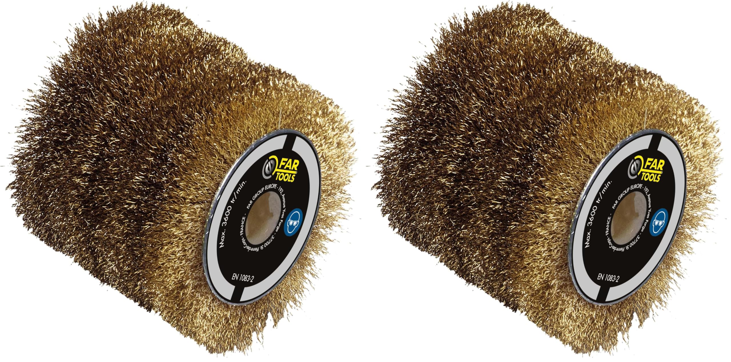 Fartools Brosse à fil laitonné 0,3mm Ø60mm - L 60mm pour décaper/dégriser (Lot de 2)