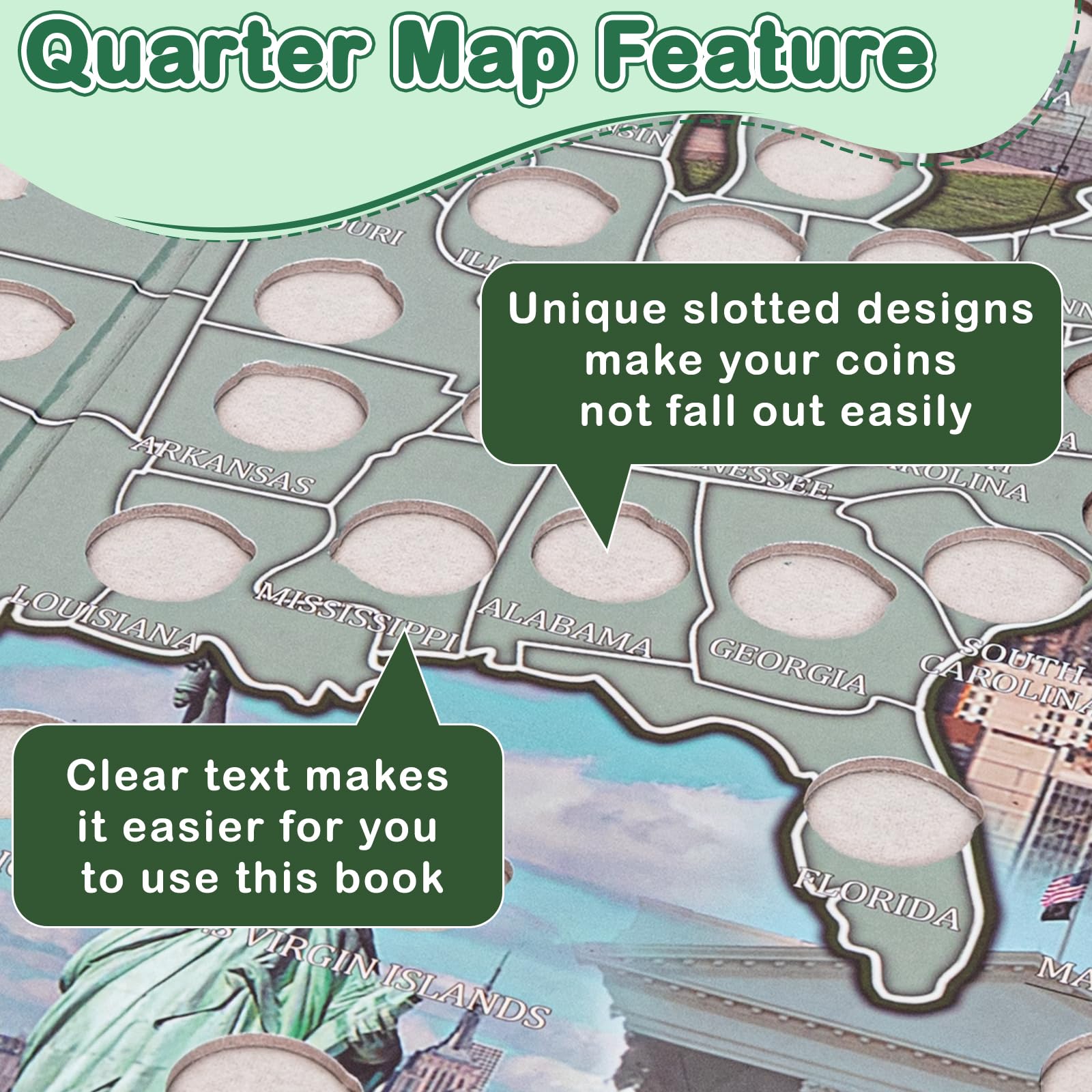 National Parks Quarter Map National Parks Quarter Collection Book - US ...