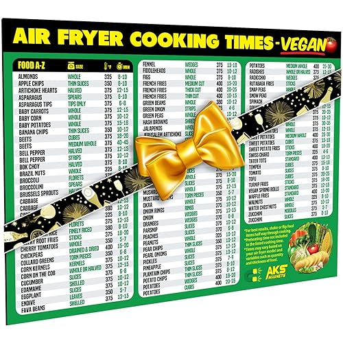 Air Fryer Cheat Sheet Magnet, Vegan Edition - Air Fryer