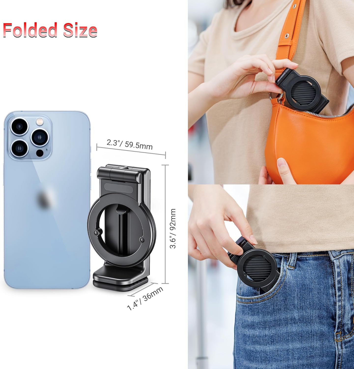 PROfezzion 2 Pack Magnetic Airplane Phone Holder for Mag Safe iPhone 17 16 15 14 13 12 & All Phone, 360°Rotation Travel Must Have Handsfree Phone Mount for Desk/Tray Table Travel Accessory