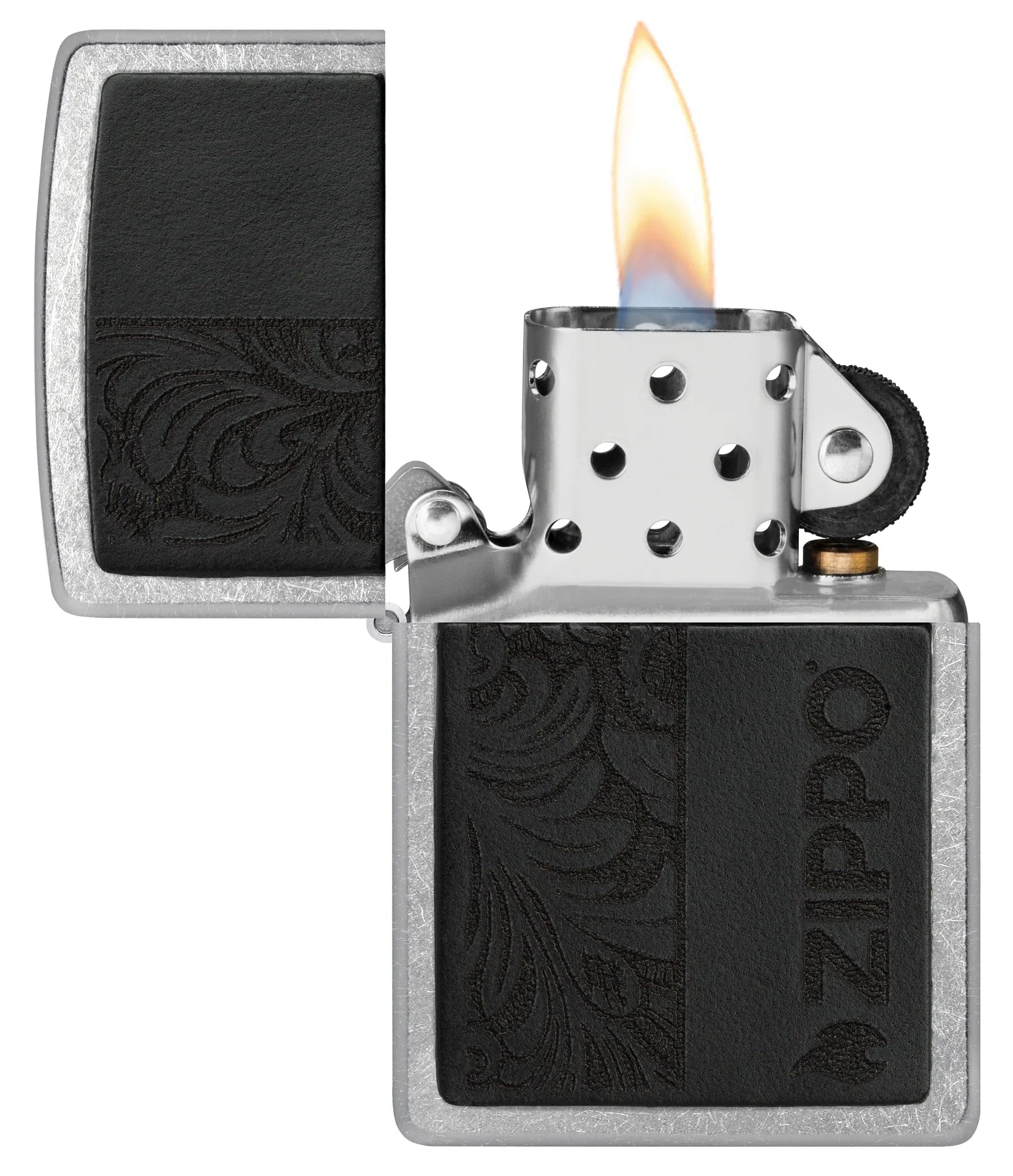 Zippo Accendino Street Chrome Leather Panel 46919 Edizione Limitata Unisex Metallo Argento