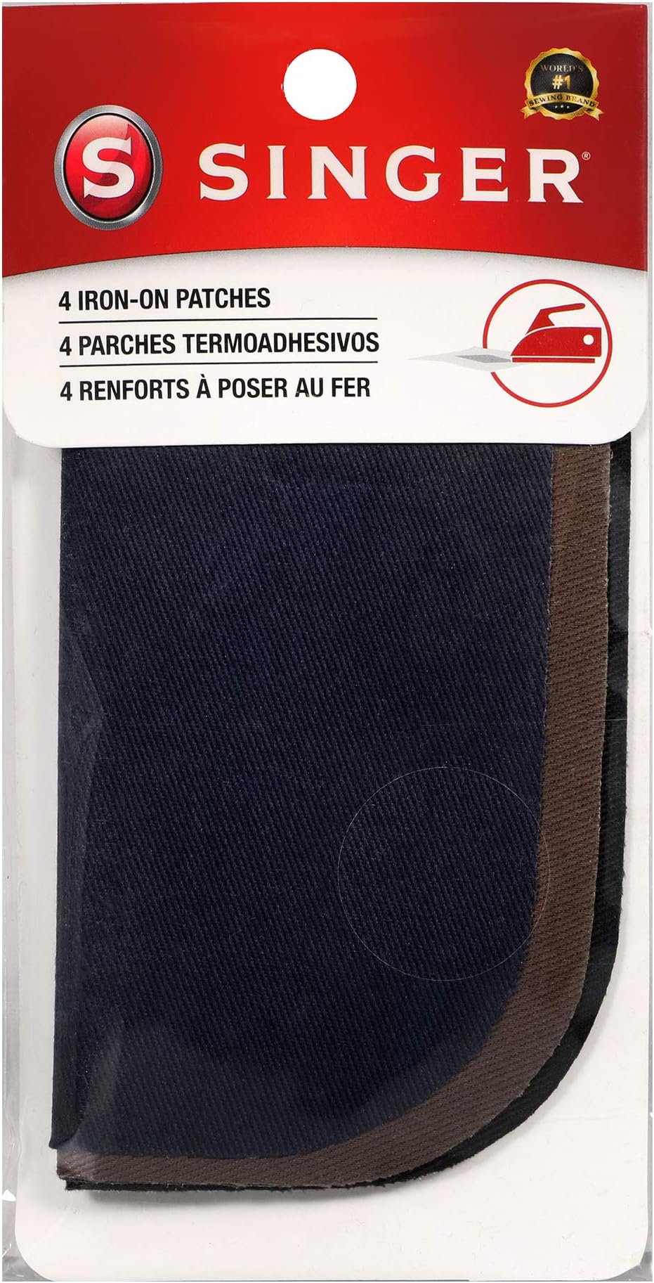 SINGER 00086 5-Inch by 5-Inch Dark Assorted Iron On Patches, 4-Count (101227)
