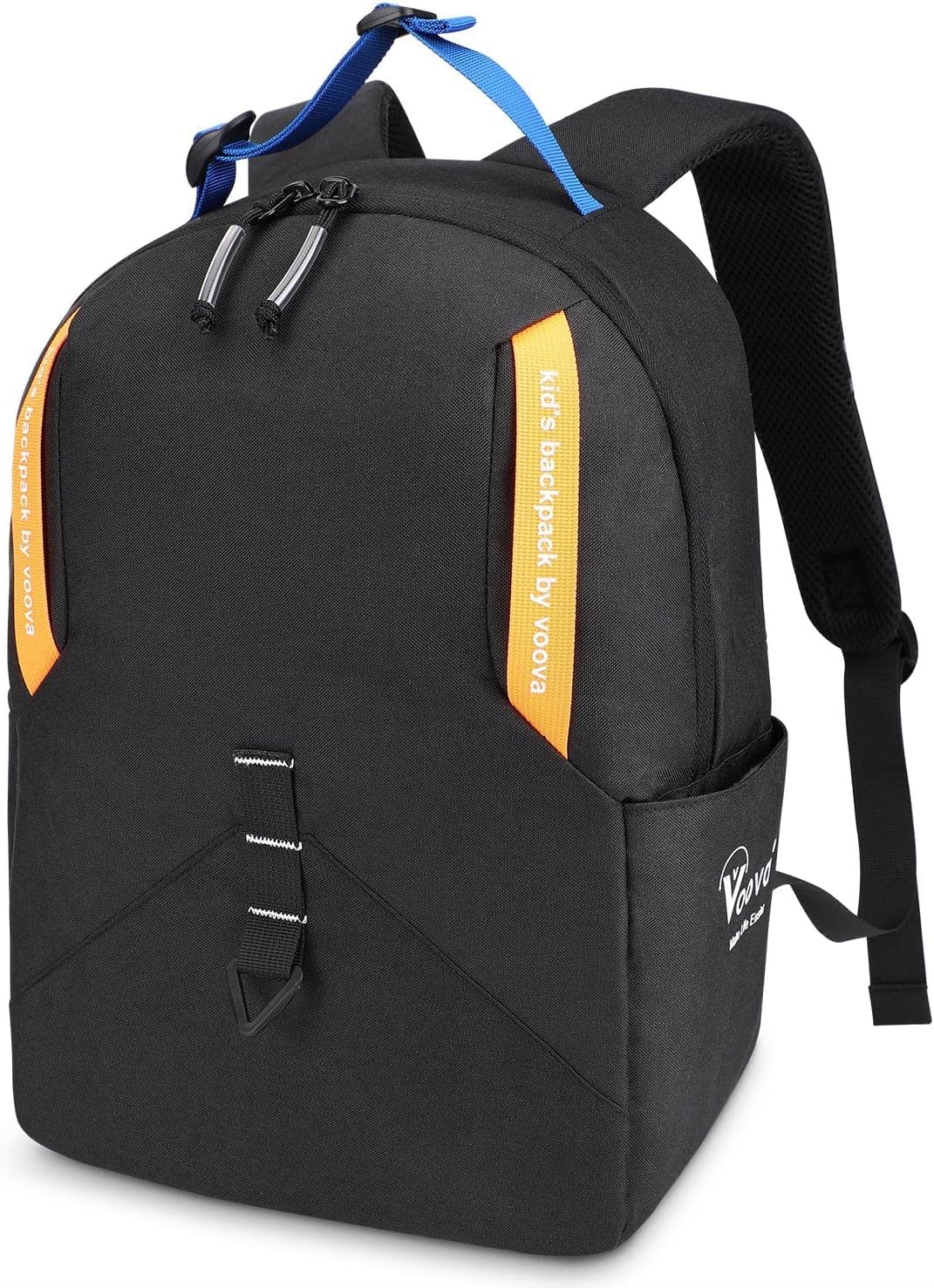 Voova Lightweight Kids Backpack for Ages 3 to 8, Black | Water-resistant 10L school backpack with easy zippers, roomy compartments and side pockets for preschool and travel