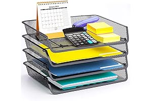 4-Pack Mesh Stackable Letter Trays: The Perfect Office Organization Solution