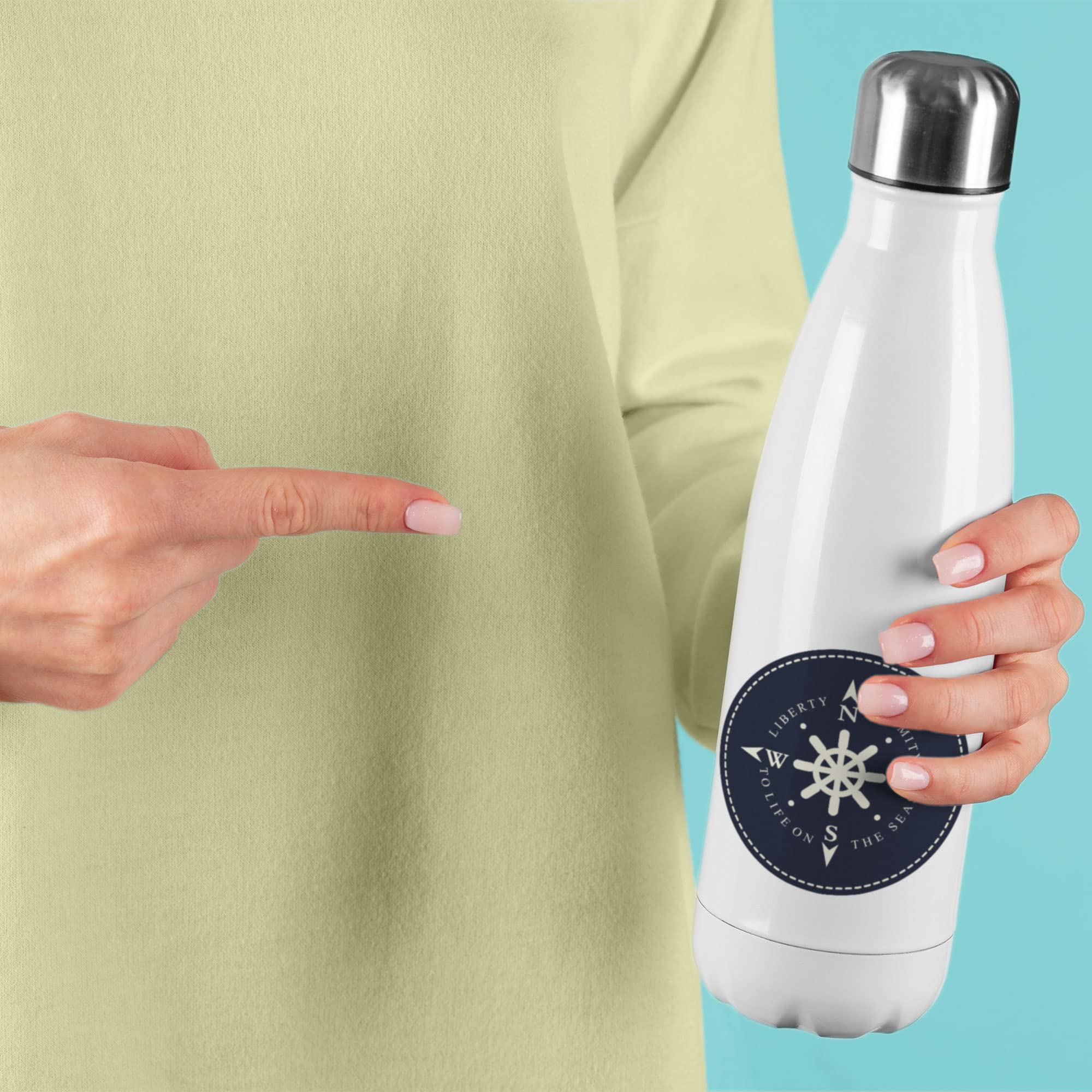 Thermosflasche mit Kompass Bars