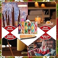 Vista 7 de Varillas de incienso navideño, 120 varillas de aromaterapia naturales de larga duración con soporte, 6 aromas navideños para decoraciones navideñas