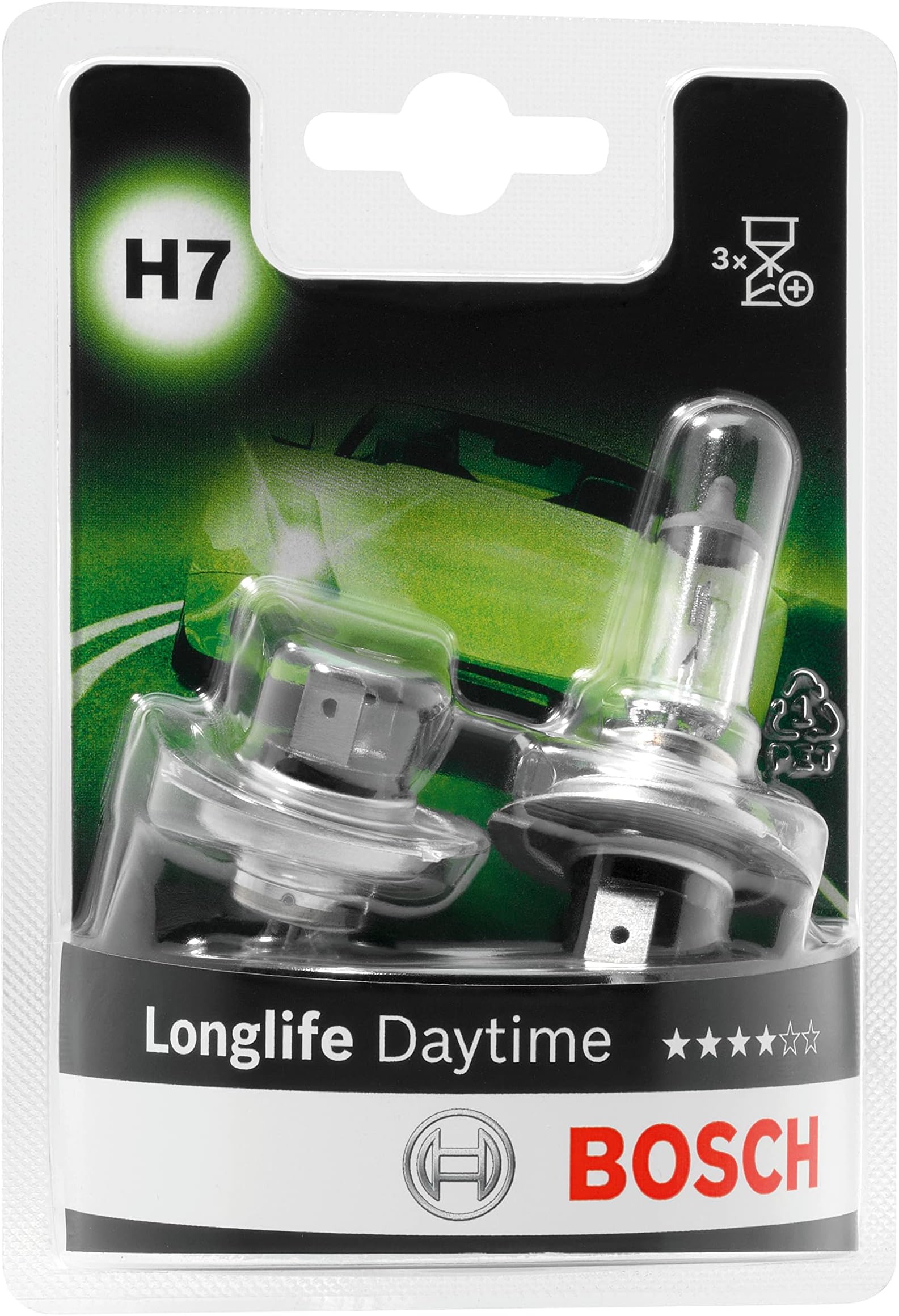 Bosch 1987301416 H7 Longlife Vehicle Bulb 12 V 55 W PX26d (Pack of 2)