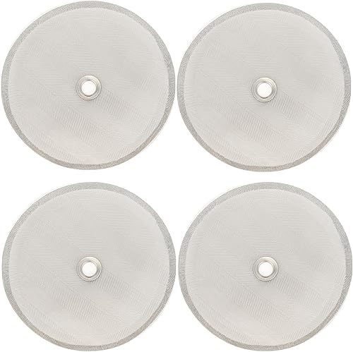 Pantalla de prensa francesa universal de 4 pulgadas para prensa de café de 34 oz8 tazas33.8 fl oz, paquete de 4 pantallas de reemplazo de filtro de