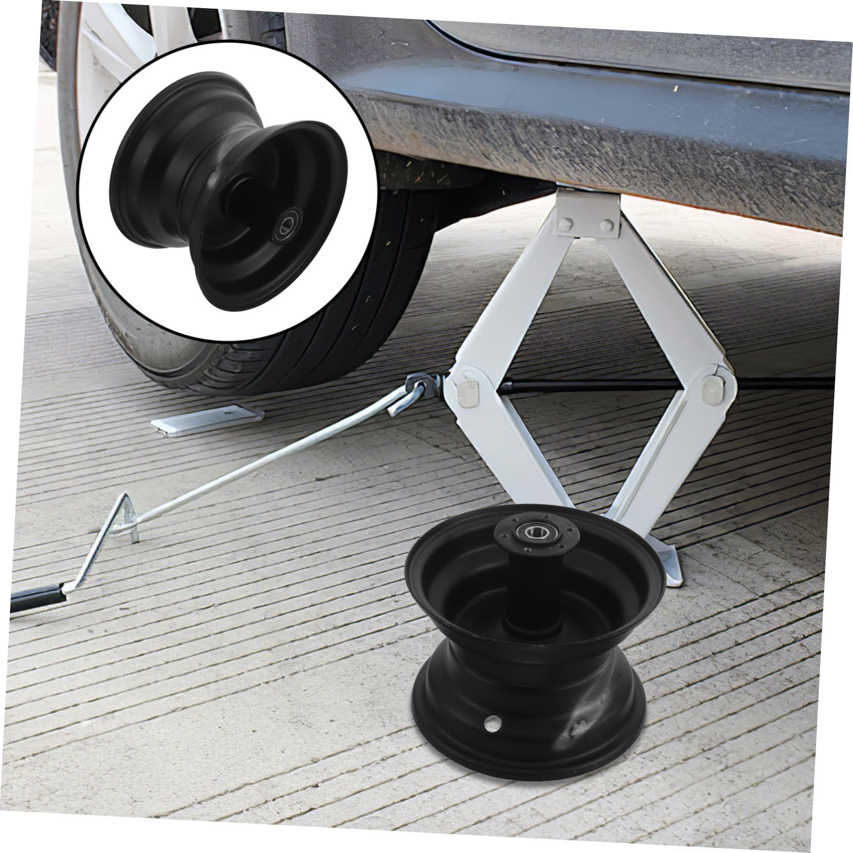 CALLARON Mozzo Ruota Anteriore per Scooter Elettrico, Mozzo Disco Freno 6 Bulloni, Cerchio 10x6006, Ferro, Nero, per Moped e Scooter Elettrico, Guida Urbana e Avventura