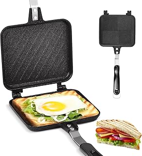Toasted Sandwish Maker, Double Sided Stovetop Toasted Maker Baking Pan, Non-Stick Stovetop Toastie Maker for Family Breakfastor Camping