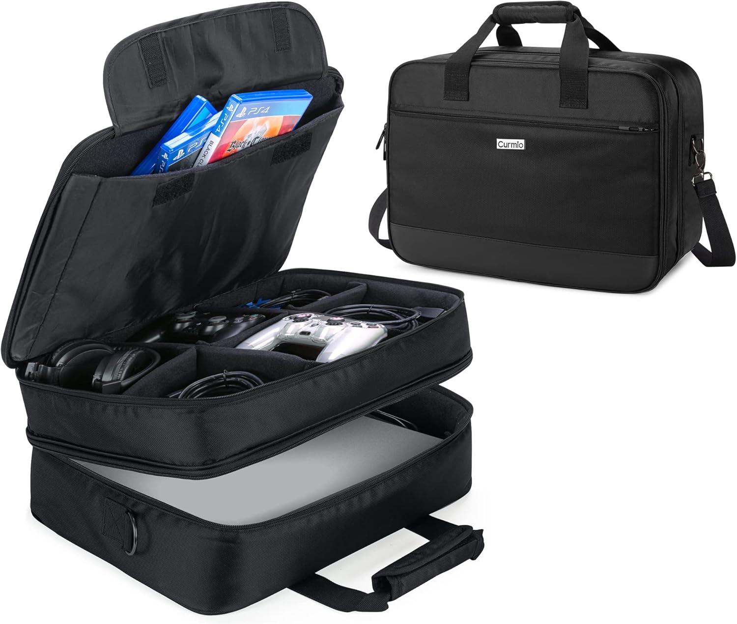 CURMIO Carrying Case Compatible with PS3/PS4 PRO/Xbox 360/XBOX ONE/Xbox