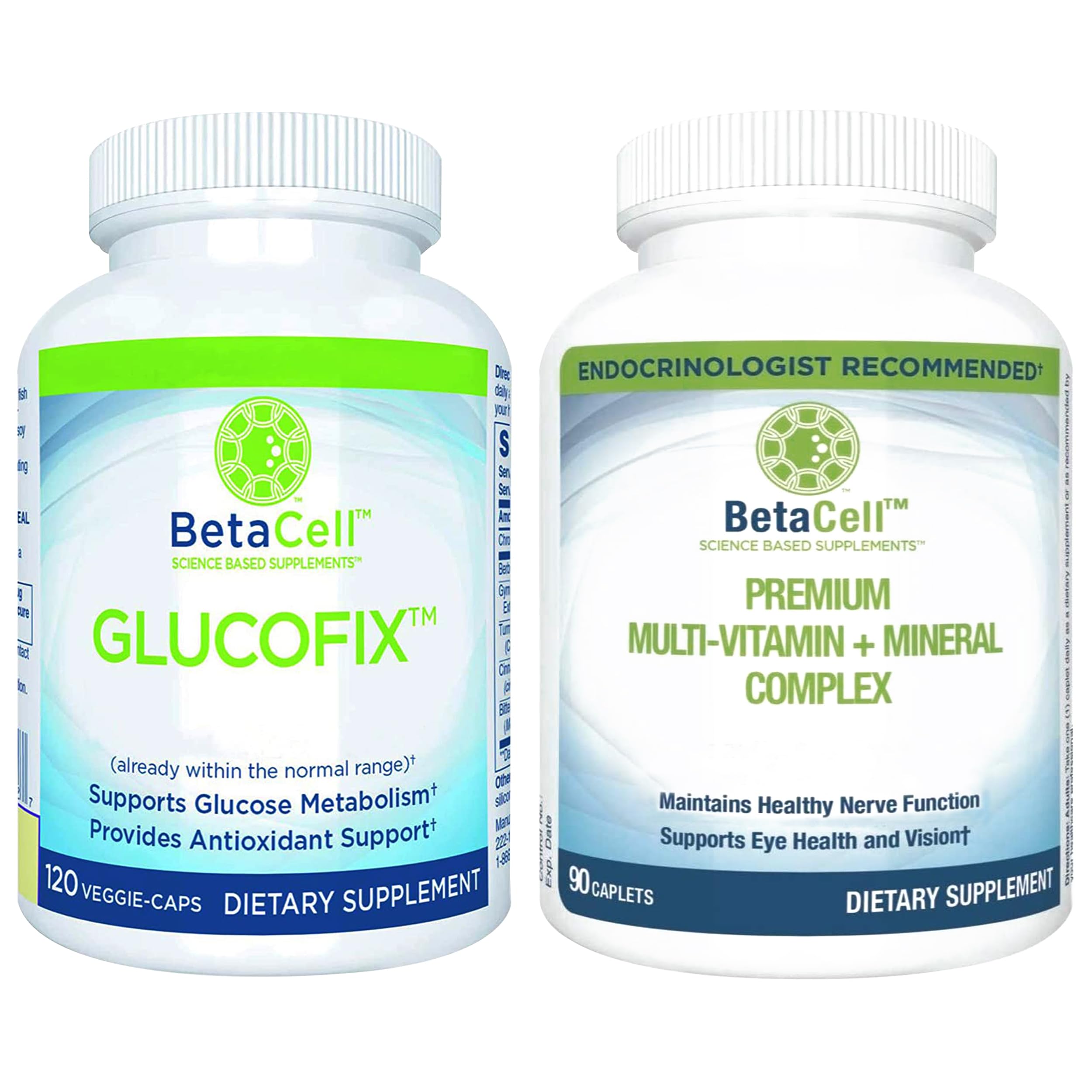 Glucofix - Multi-Vitamin - Glucose Supplement - Vital Nutrients for Reduced Glucose - Multivitamin and Mineral Supplement - 90 and 120 Capsules Respectively