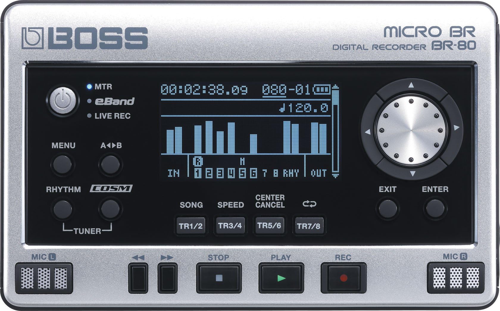 Boss Br-80 Portable Digital Recorder, Argento