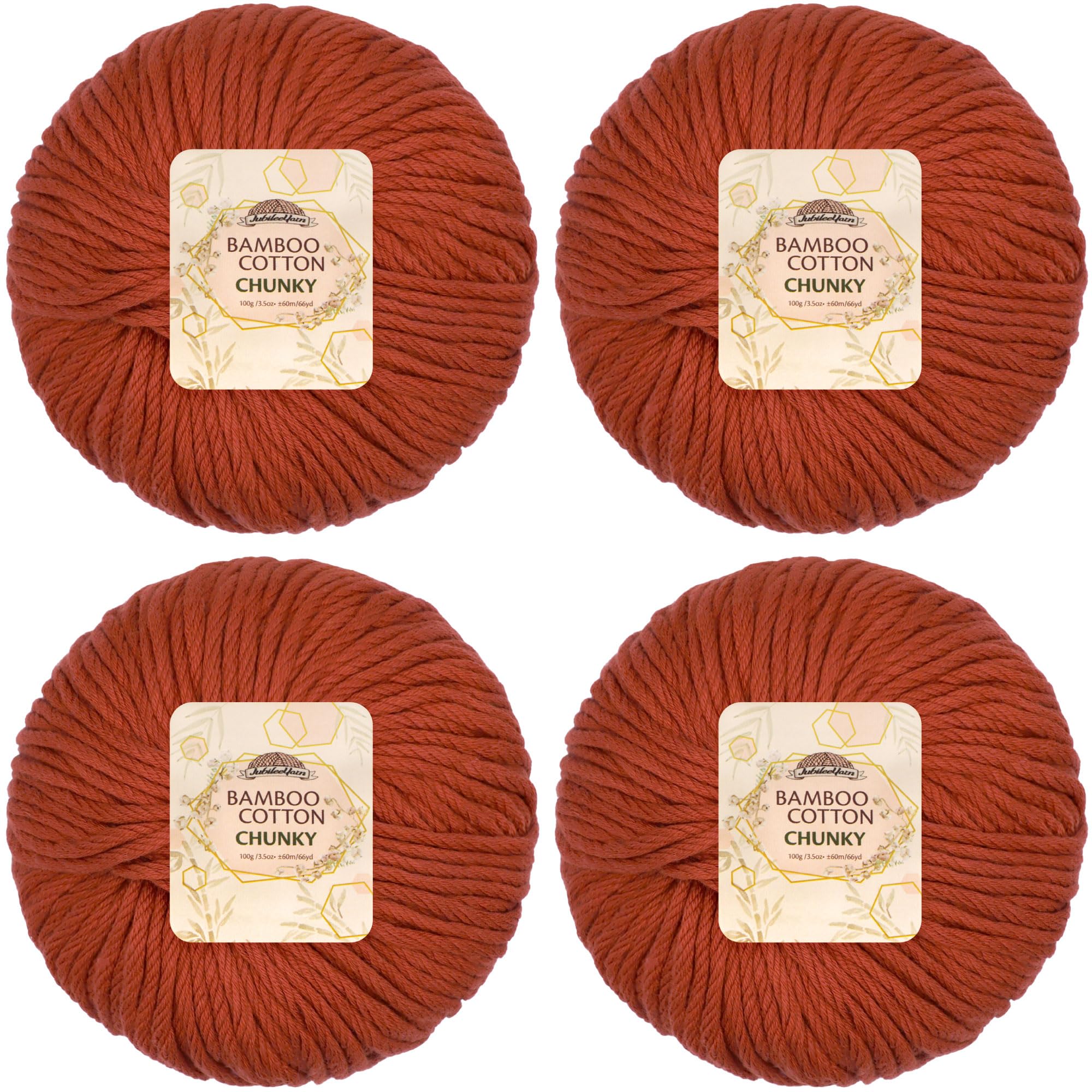 JubileeYarn Bamboo Cotton Chunky Yarn - 100g/Ball - Gingerbread - 4 Balls โ image 1