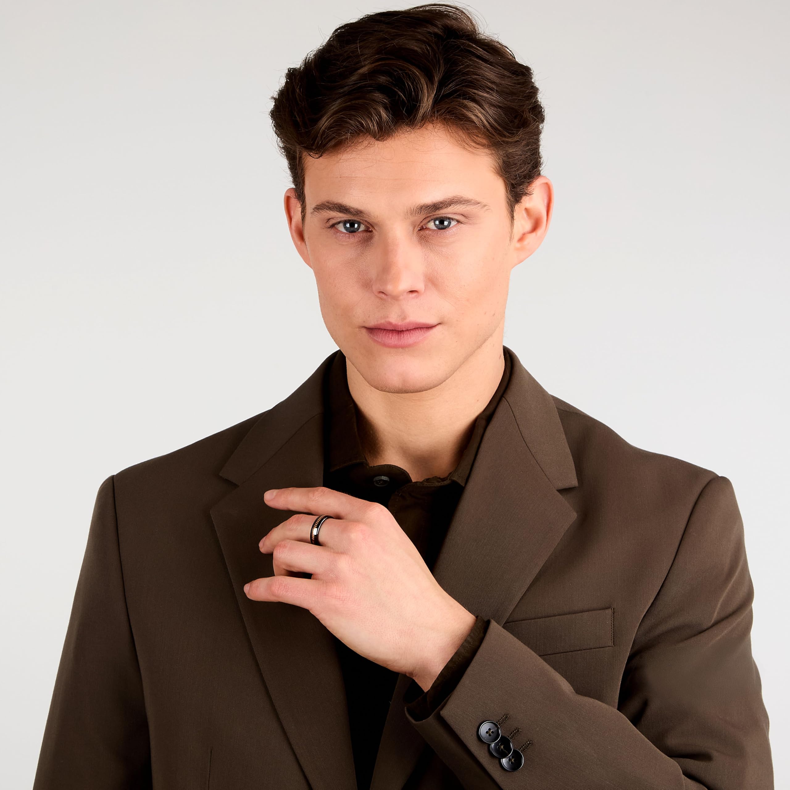 Maserati Herrenring aus Stahl, Keramik, CERAMIC Kollektion, Roségold, Geschenkideen für Männer