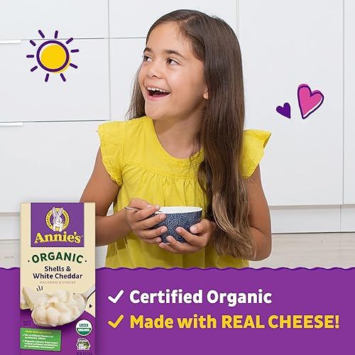 Miniatura 4 de Annie's Homegrown Conchas orgánicas de Annie y macarrones y queso cheddar blanco de Annie, 6 oz.