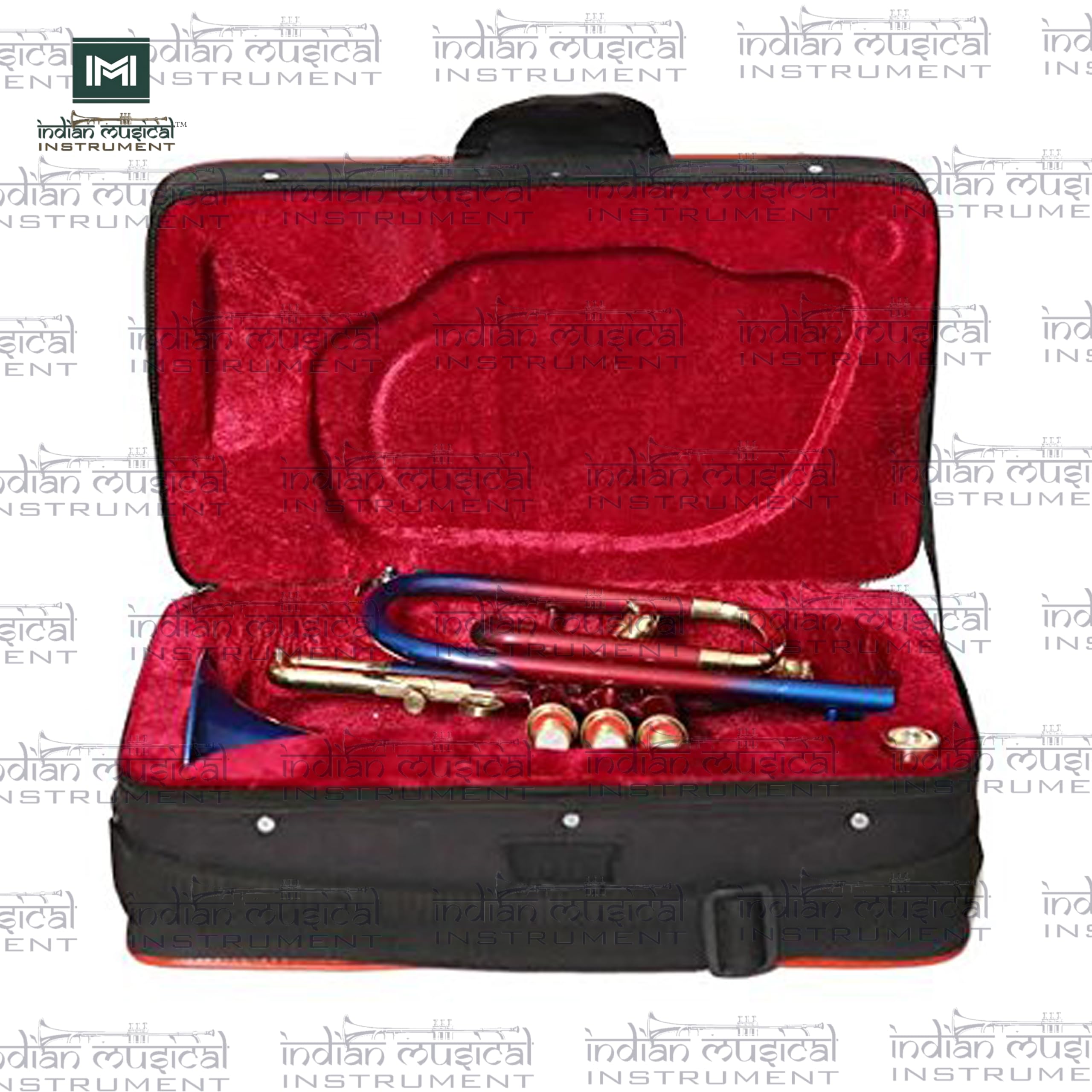 Corneta de 3 válvulas BB Pitch Premium de latón con estuche rígido y boquilla incluida (multicolor)