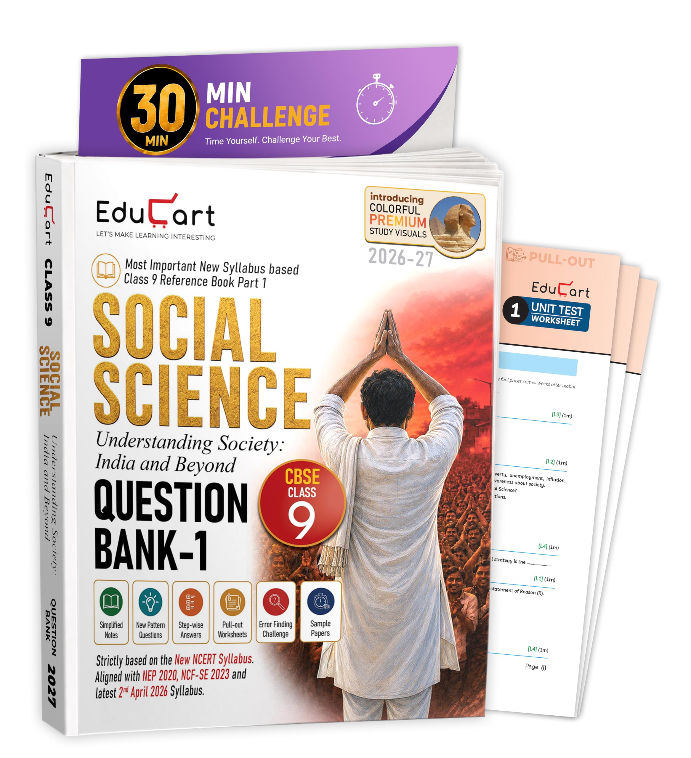 Educart CBSE Class 9 Social Science (SST) Question Bank 2026-27 | Understanding Soc. India & Beyond PART-1 | Most Important Reference Book for 2027 (with worksheets & sample papers extra)