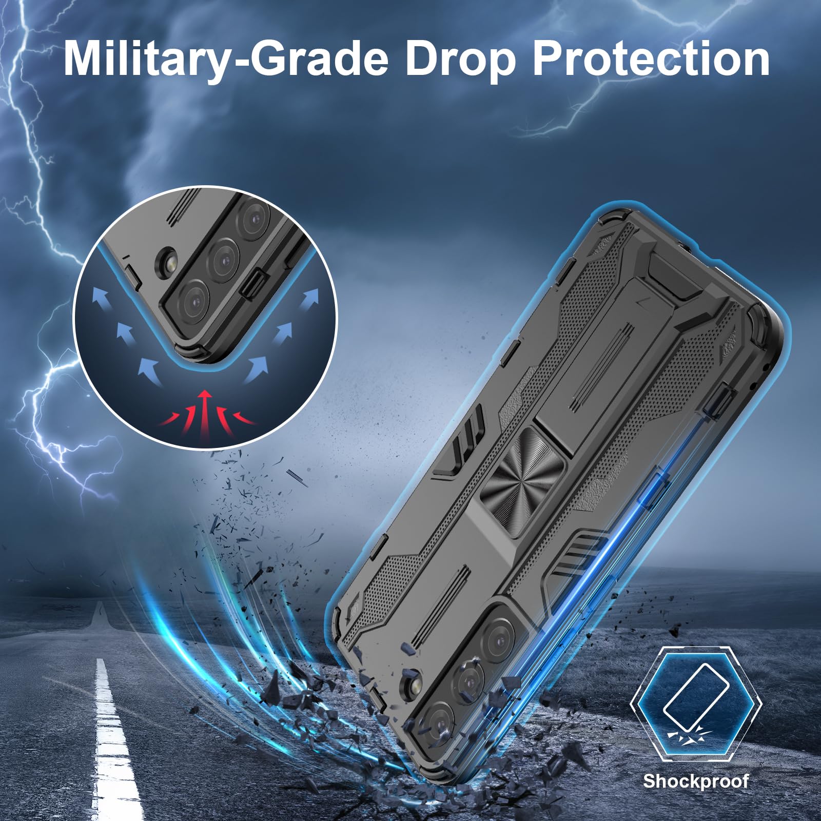 Funda para Xiaomi Redmi Note 15 Pro 5G, Carcasa Antigolpes con Soporte anular metálico, Case Protectora de Grado Militar, Azul — view 422