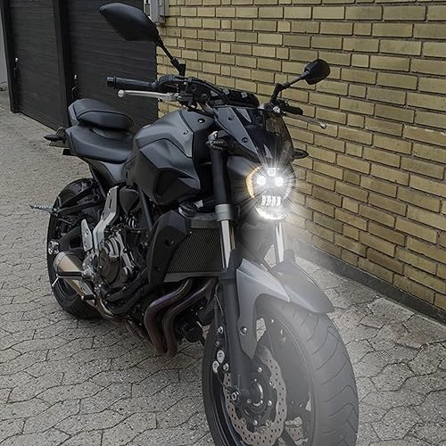 Miniatura 6 de Conjunto de faros delanteros LED para Yamaha MT-07 FZ-07 14-17, faro delantero LED con haz alto bajo DRL luces de señal de giro lámpara para Yamaha