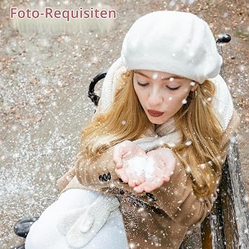 100g Dekoschnee zum Basteln Flauschig Weiche Streudeko Glitzernder Deko-Schnee für Weihnachten Schneewatte zum Verzieren Winterdekoration