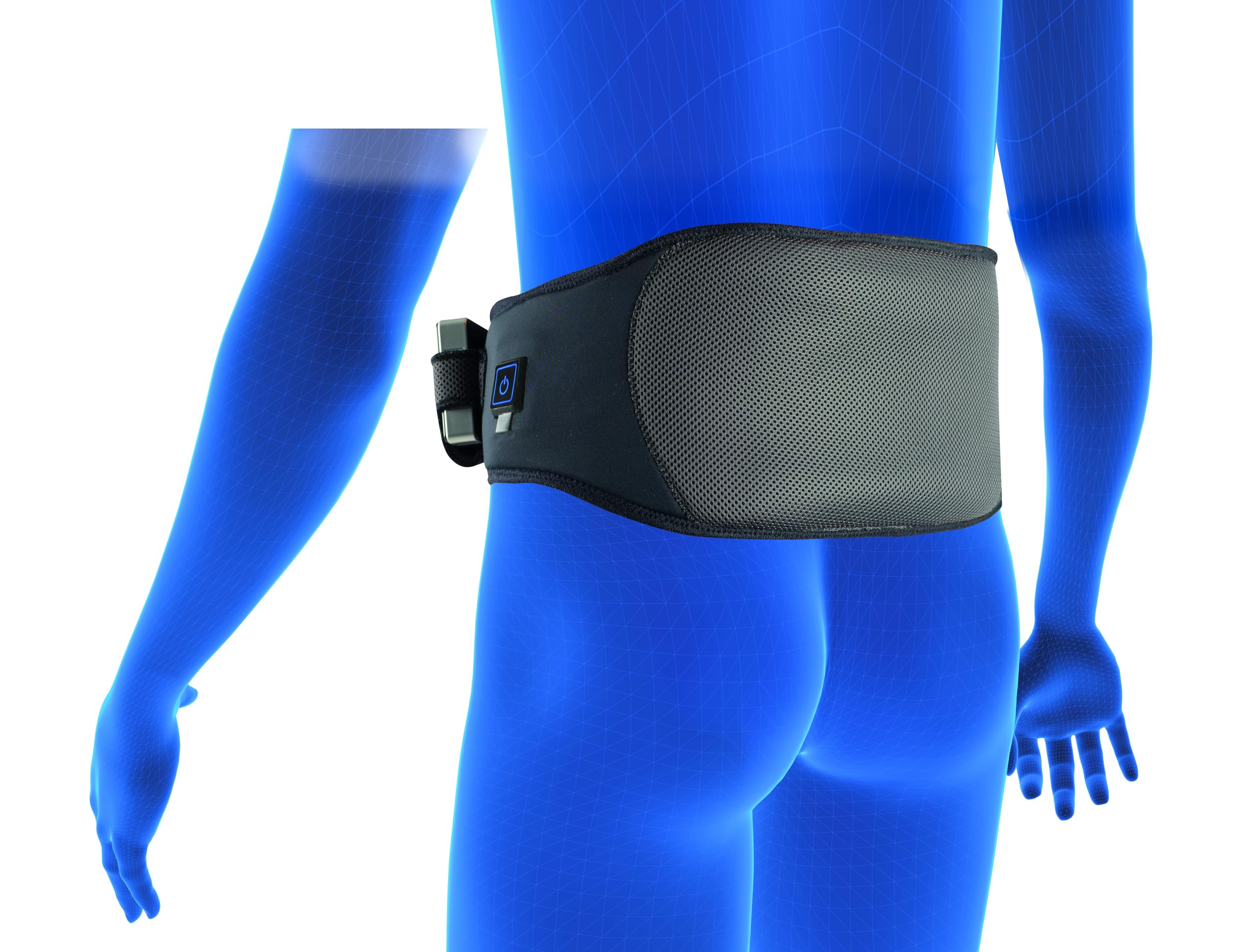 Thermofits Termoforo lombare irradiante ad infrarossi con alimentazione a batteria, Nero