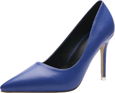 Mujer Fiesta Zapatos de tacón De BIGTREE Puntiagudo Tacón Alto Zapatos  Trabajo Stiletto Azul 41 EU : Amazon.es: Zapatos y complementos