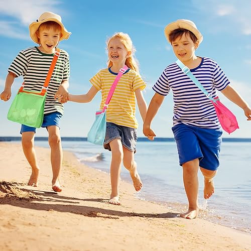 Miniatura 5 de Tagitary Juguetes de playa, bolsa de playa de malla, bolsa de recogida para sostener conchas, bolsa de piscina, accesorios de playa, regalo para