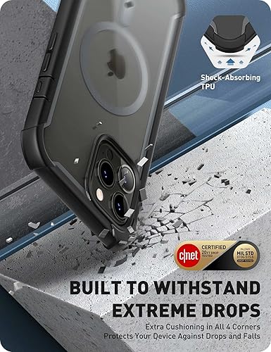 Miniatura 5 de i-Blason Ares - Funda diseñada para iPhone 14 Pro compatible con MagSafe de 6.1 pulgadas (2022), funda protectora transparente de doble capa con