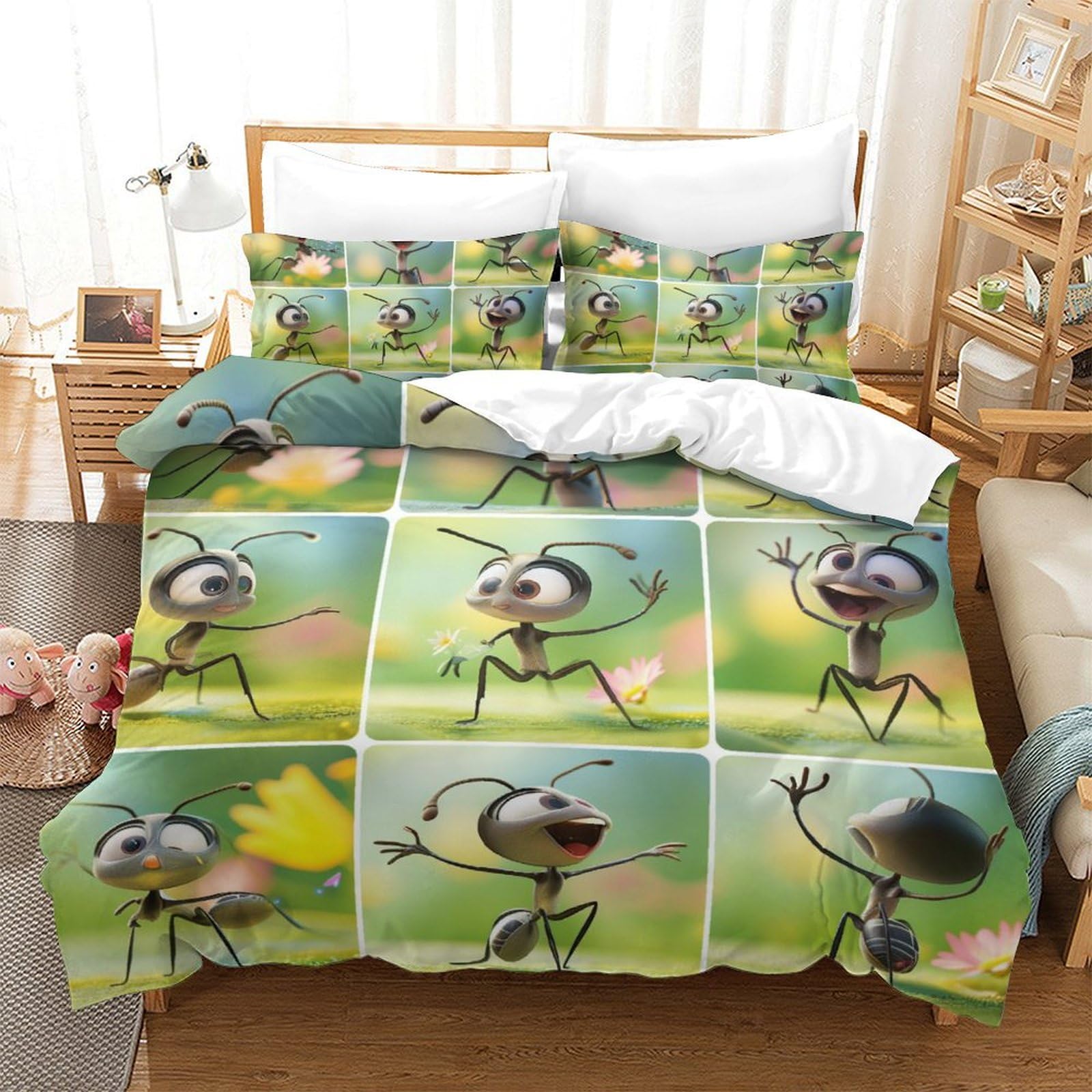 Housse de couette facile d'entretien en microfibre motif 3D