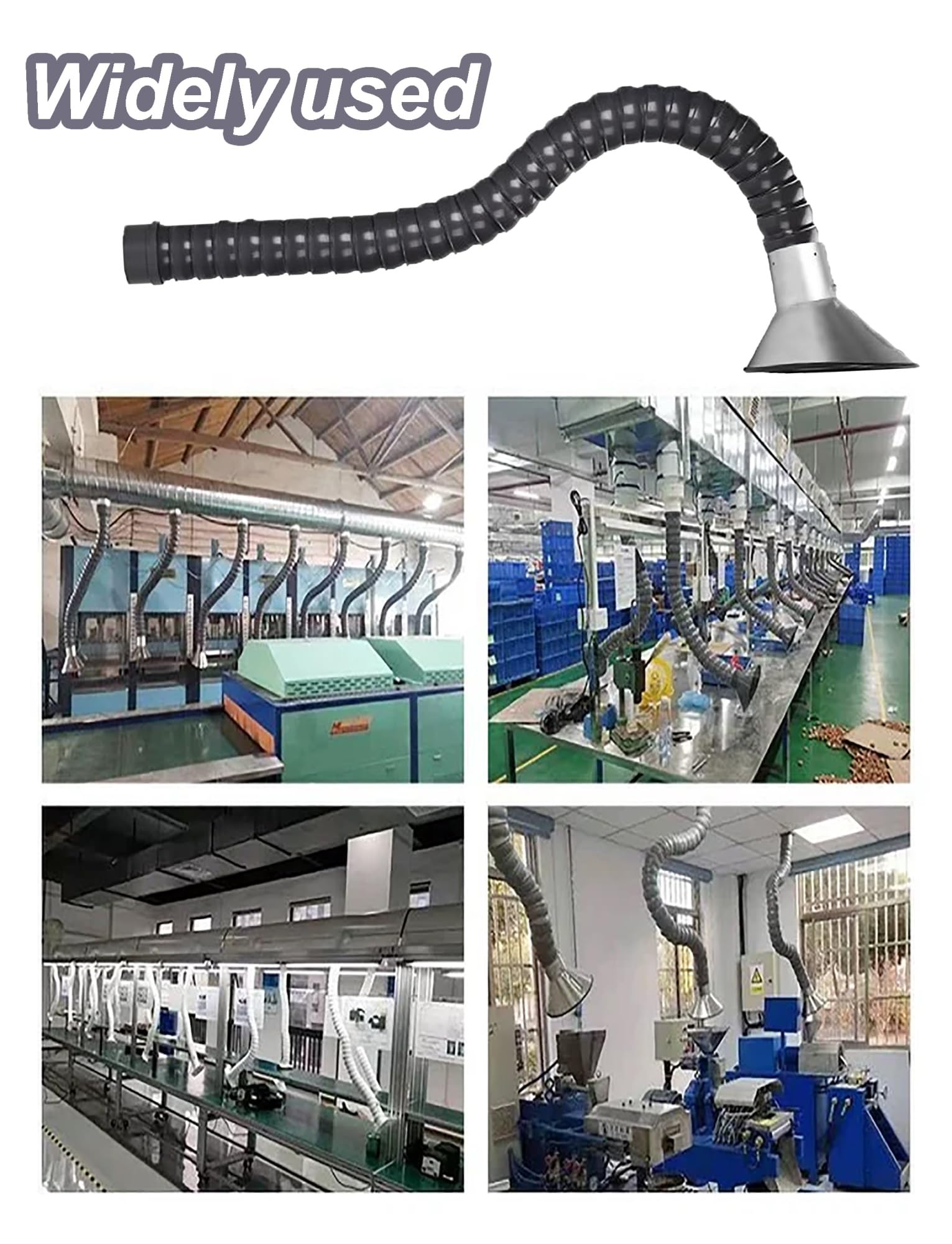 Verstellbarer Rauchabzugsschlauch in Form Einer Dunstabzugshaube, 360° Verstellbarer Arm, 100 cm (39,3 Zoll) lang, geeignet für Luft/Rauch/Abluft in Werkstätten und Laboren.