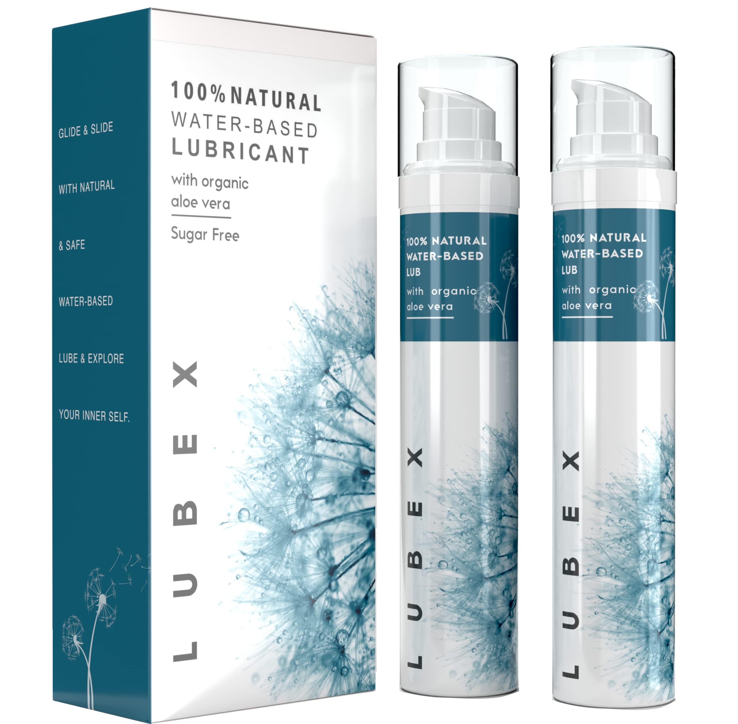 LubexLubricant Gel (Water-Based) Natural Lube with Aloe Vera for Her, Him & Couples - (Pack of 2) Vanilla Flavour - 50gm