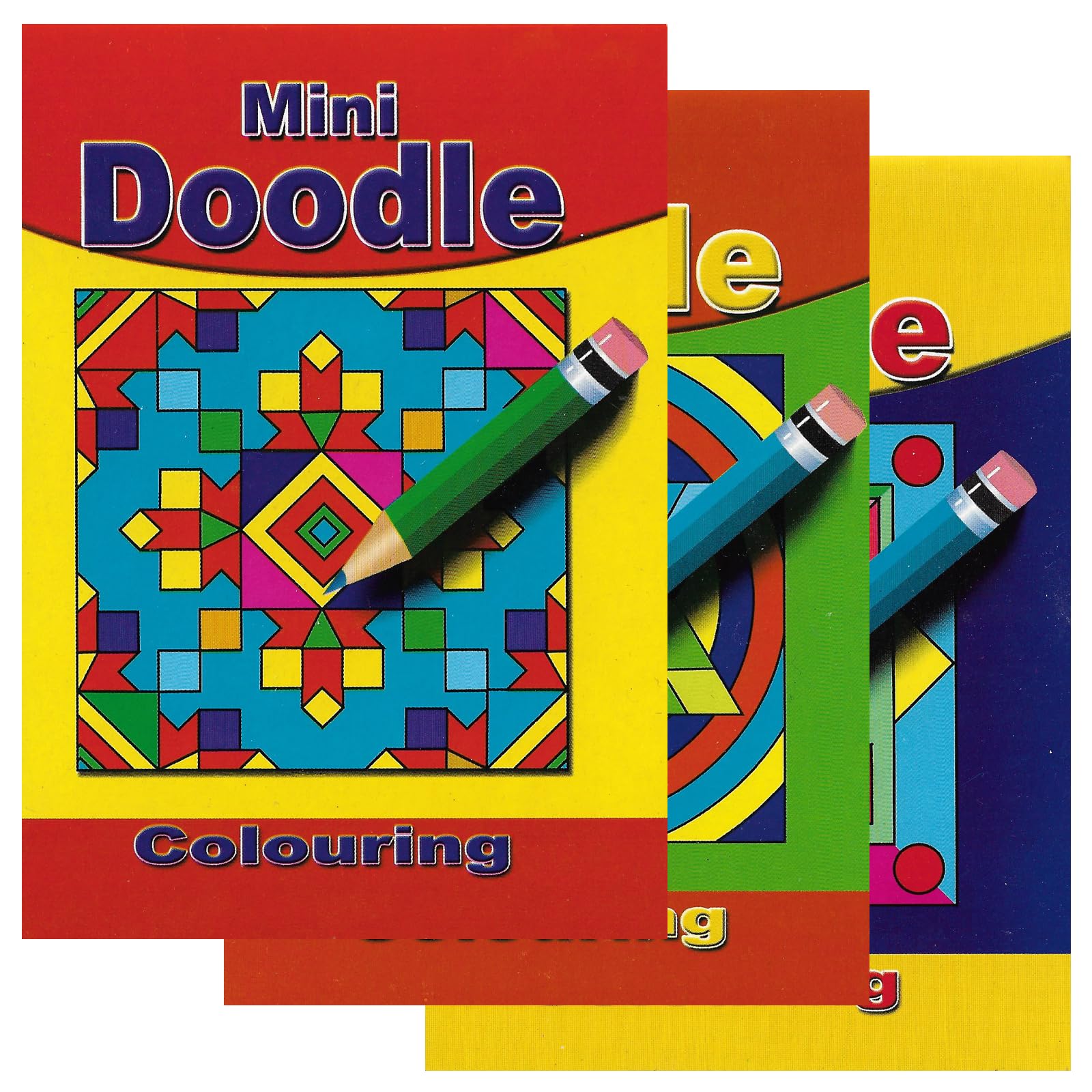 Wf Graham White Pack Of 12 Mini A6 Doodle Books | Kids Colouring Books For Children, Party Bag Fillers With Geometric Illustrations For Kids To Doodle And Colour In