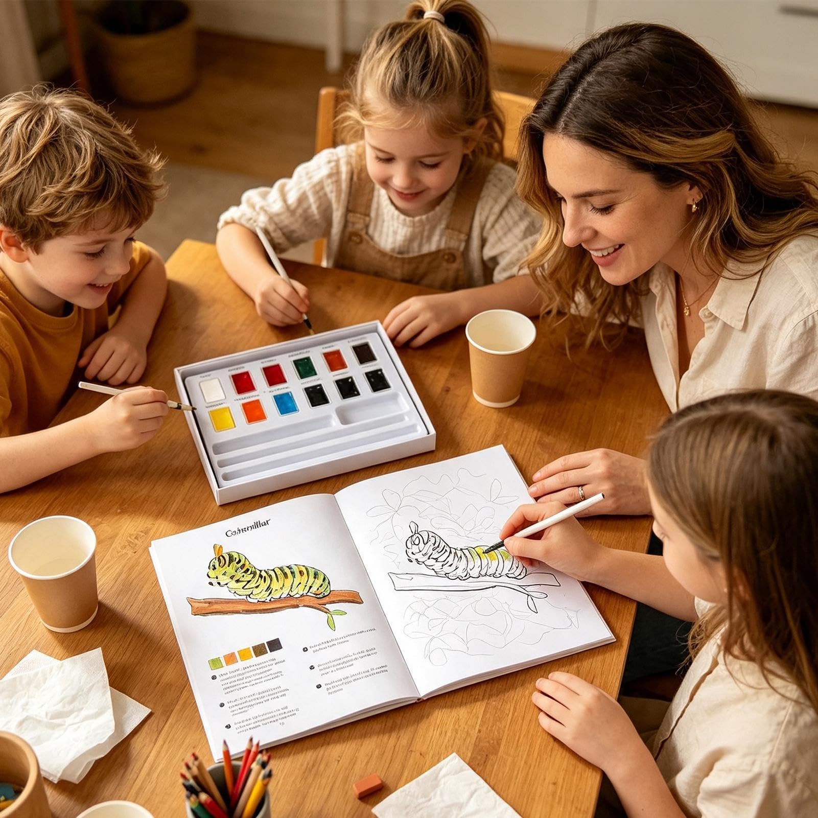 Livre de coloriage aquarelle pour projets de peinture adaptés aux débutants