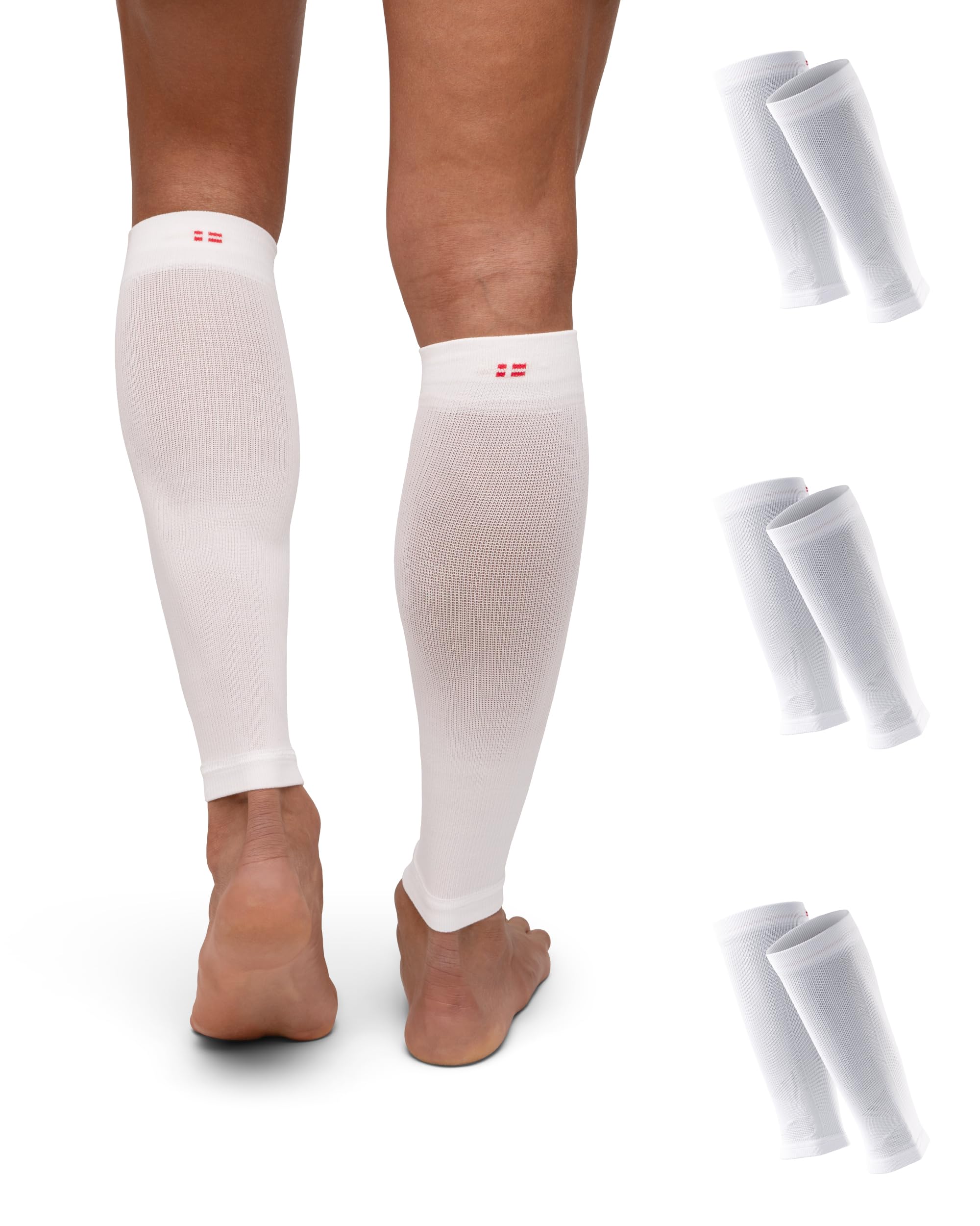 DANISH ENDURANCE Calf Compression Sleeve for Men & Women, 21-26 mmHG, Running, Shin Splints Support, Flight Socks, 1 o 3 Pack