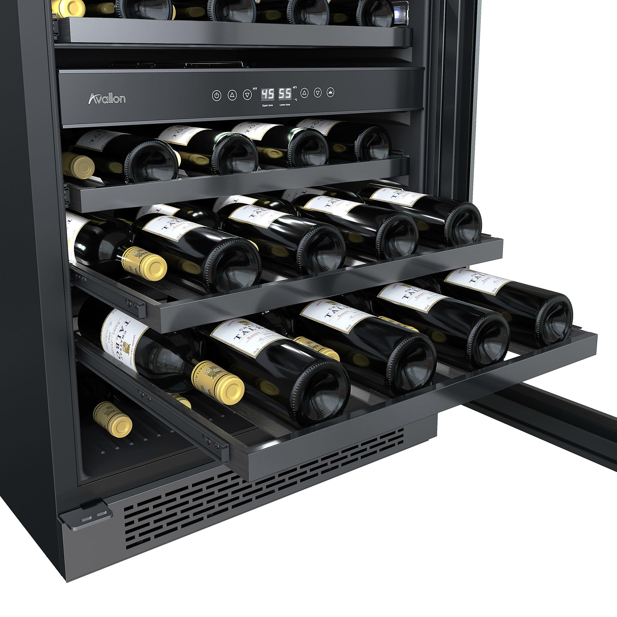 Avallon AWC242DPRSRH 24 Inch Wide 45 Bottle Capacity Dual Zone Wine Cooler with Right Swing Door on Fridge.com