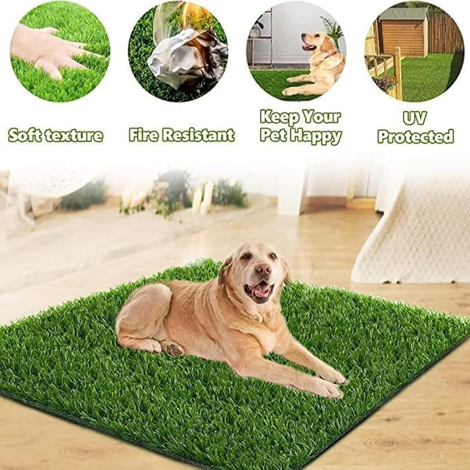 Erba Sintetica di Alta qualità da 25 mm per Uso Esterno - Prato Sintetico Realistico, Resistente ai Raggi UV, atossico, Perfetto per balconi, patii e Giardini (1x2 m/3x6 Piedi)