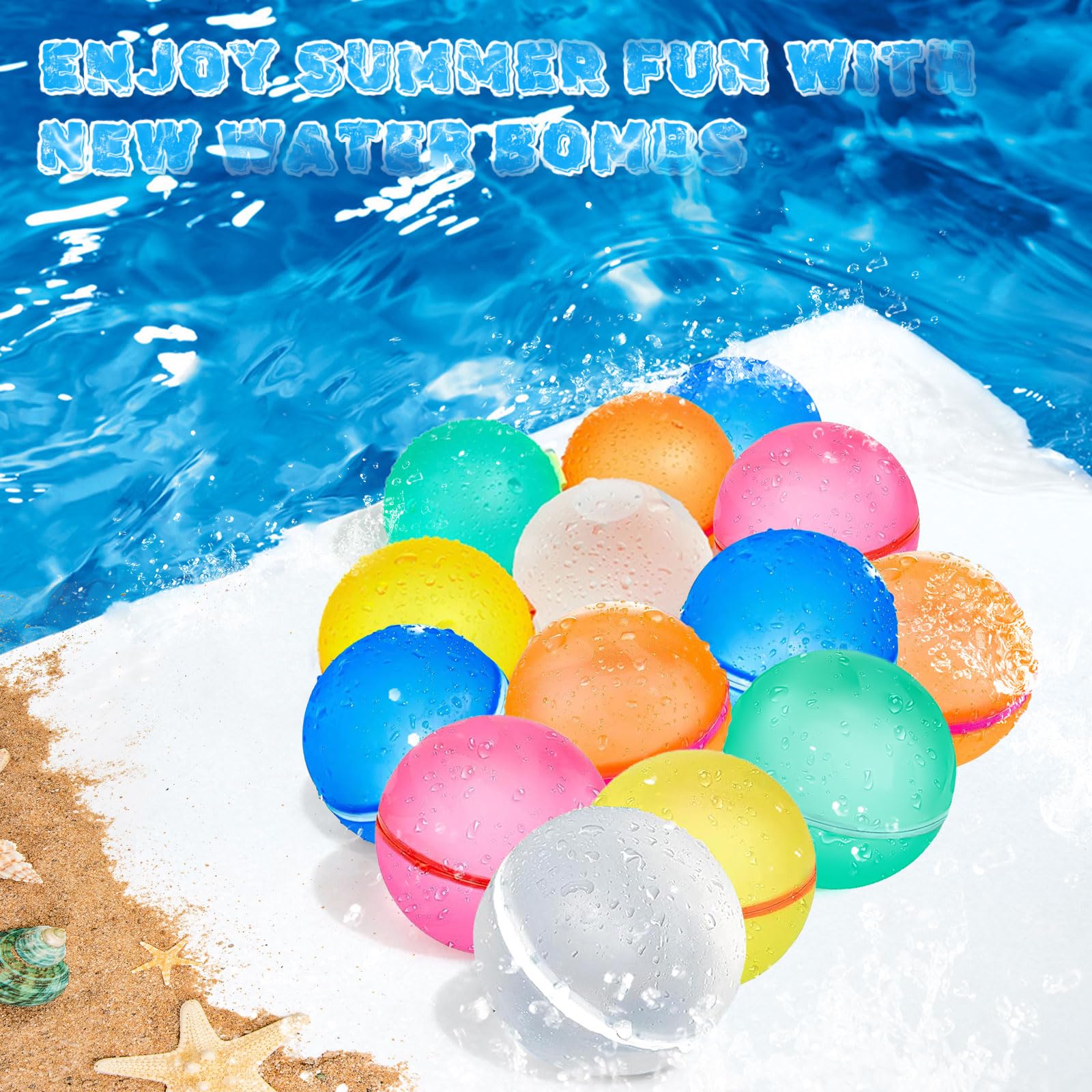 Gavettoni riutilizzabili magnetici, palloncini acqua in silicone autosigillanti, confezione 16 pezzi per feste estive, giardino, spiaggia e piscina