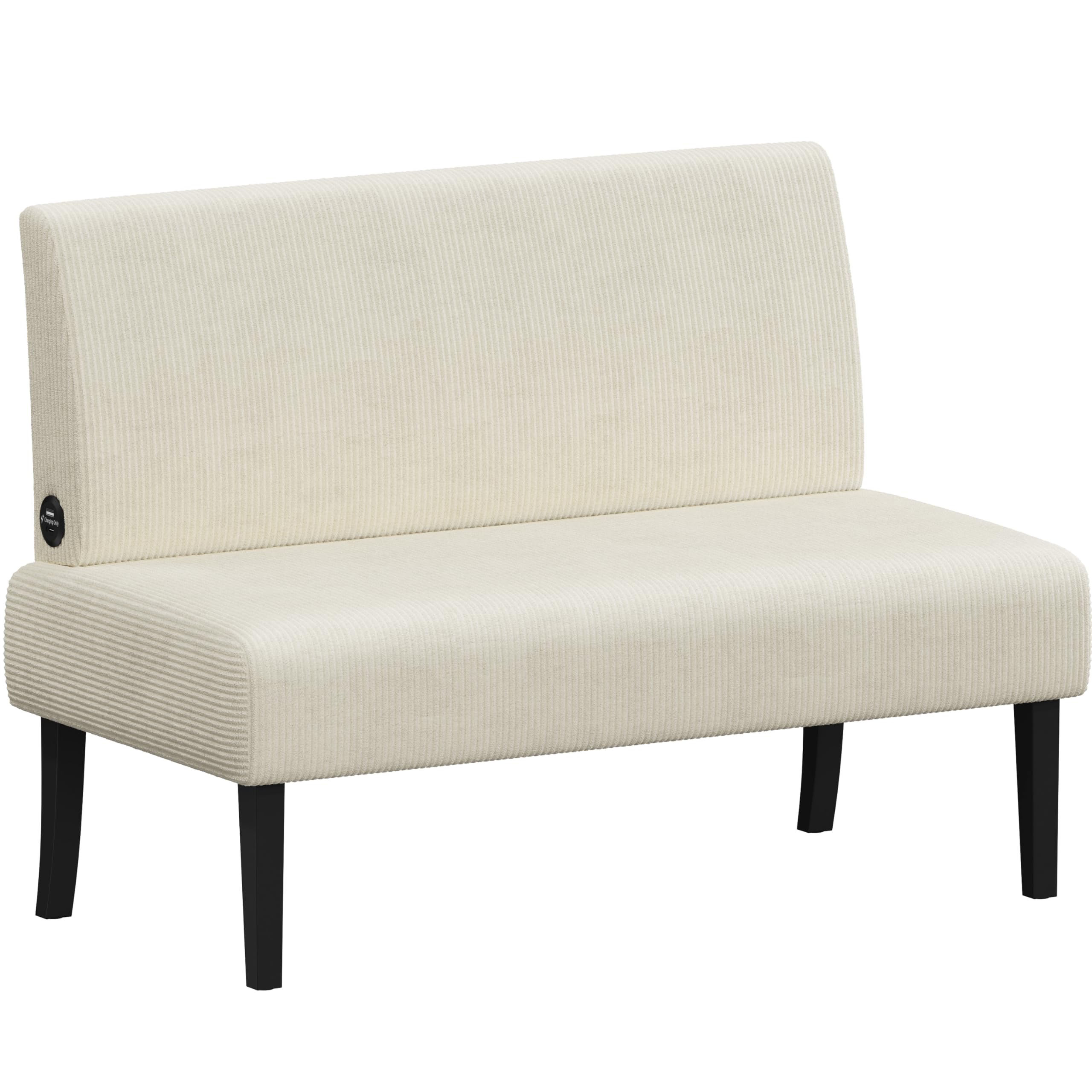 Yaheetech Corduroy Loveseat with USB ports
