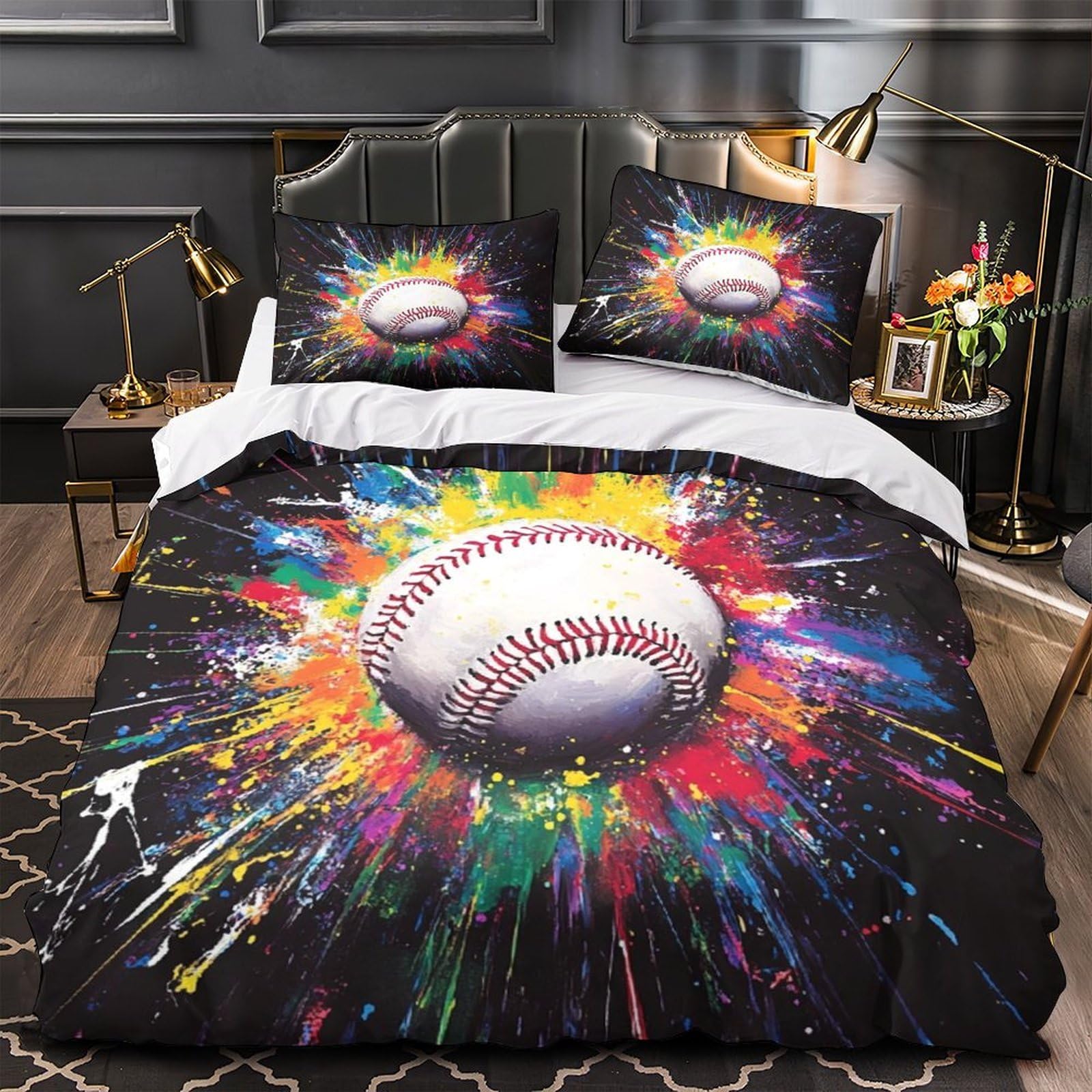 Housses de couette baseball 140x200 microfibre