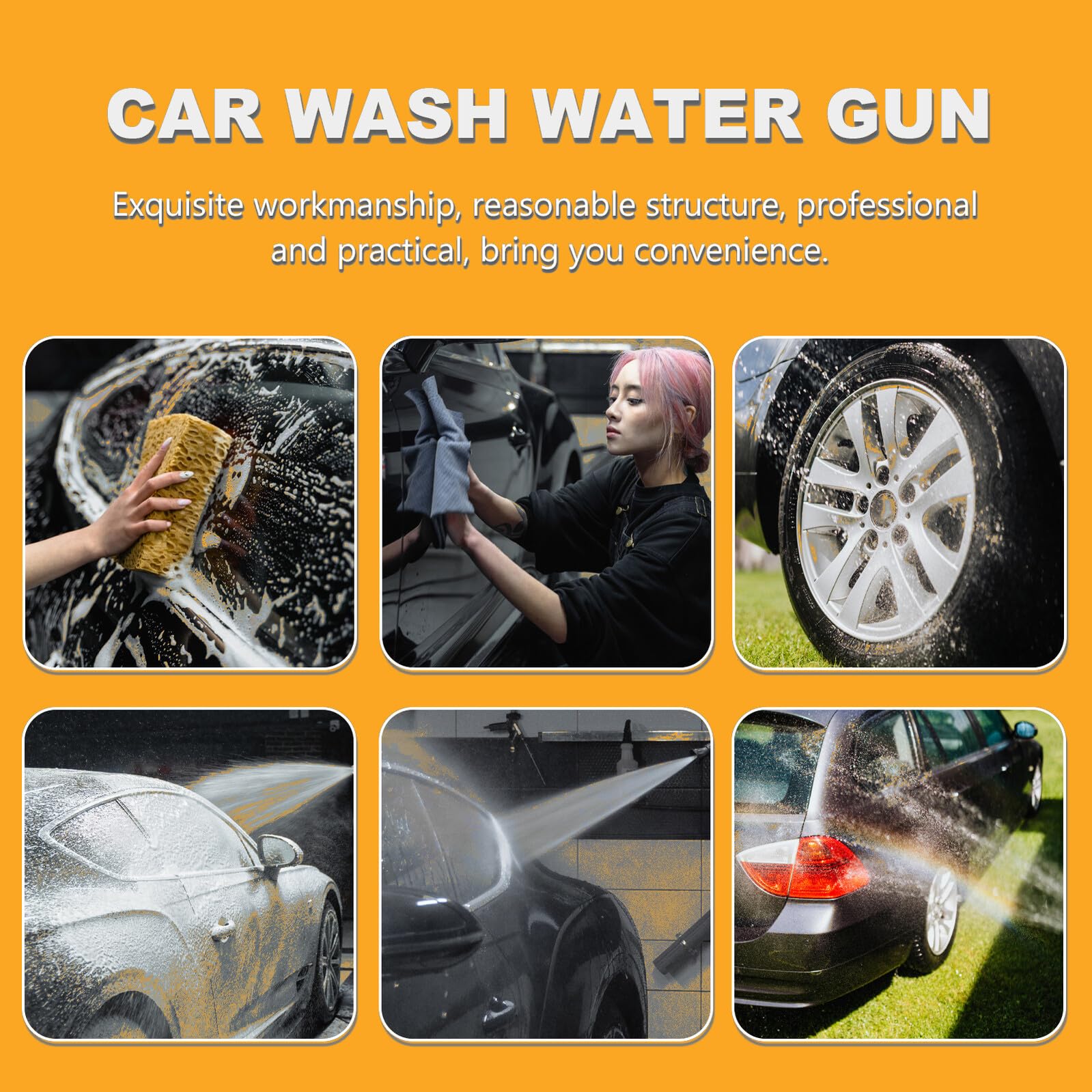 Homoyoyo Boquilla Ajustable para Lavadora Presión Kit de Boquillas Profesionales para Lavado de Coches y Limpieza de Patios Compatible con Hidrolimpiadoras de Gas con Accesorios