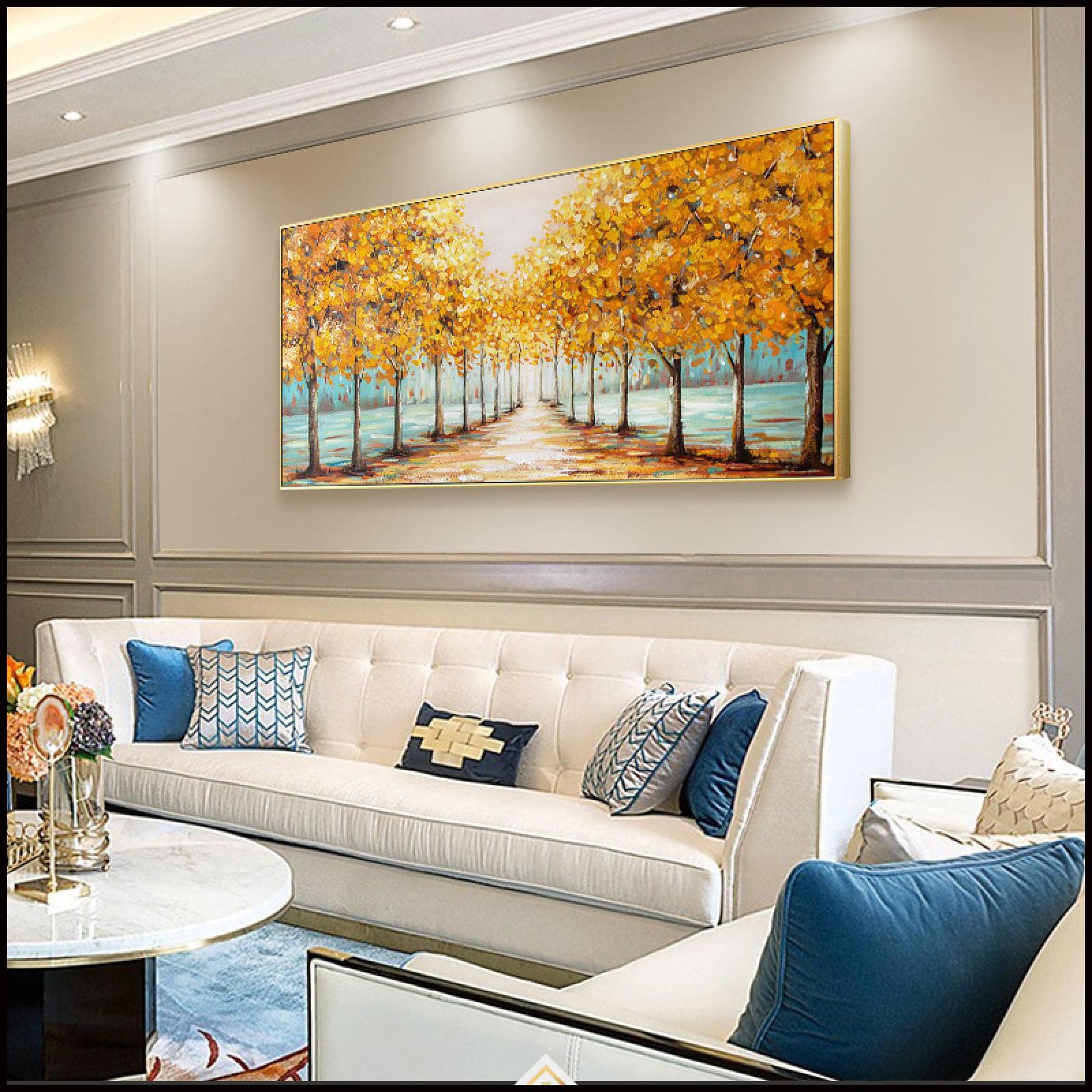 風景 パステル画 金色フレーム 約30cm x 40cm 風景 パステル画 金色フレーム 約30cm x 40cm 風景 パステル画 金色