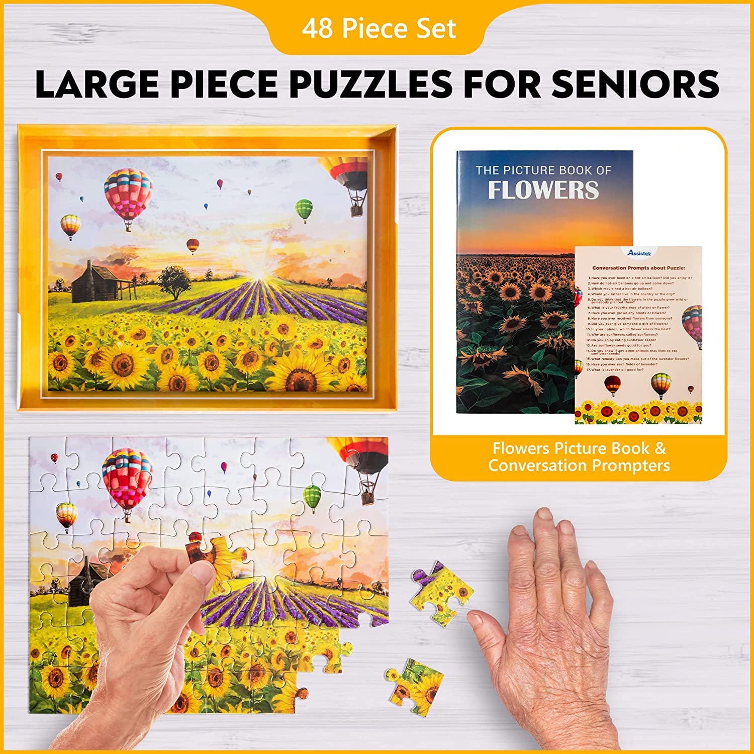 Amazon | Assistex 認知症 ジグソーパズル 48 高齢者向け大型パズル